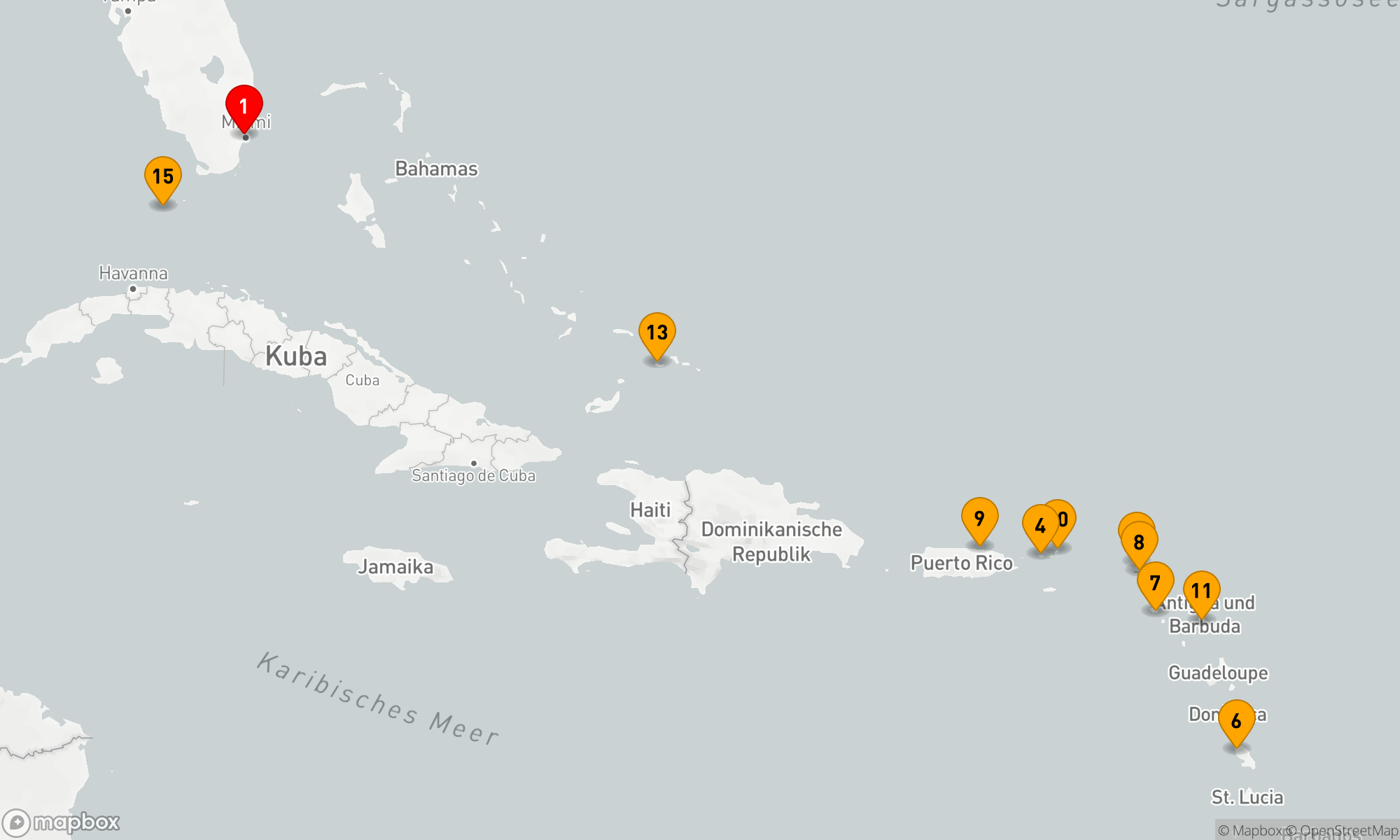 Route 15 Nächte - Karibische Entdeckungsreise mit Stränden und Kulturen