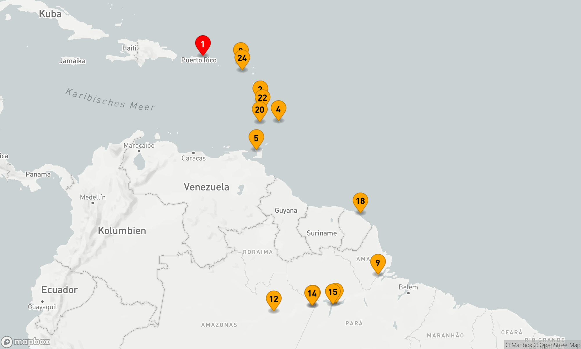 Route 24 Nächte - Entdeckungsreise durch die Karibik und den Amazonas
