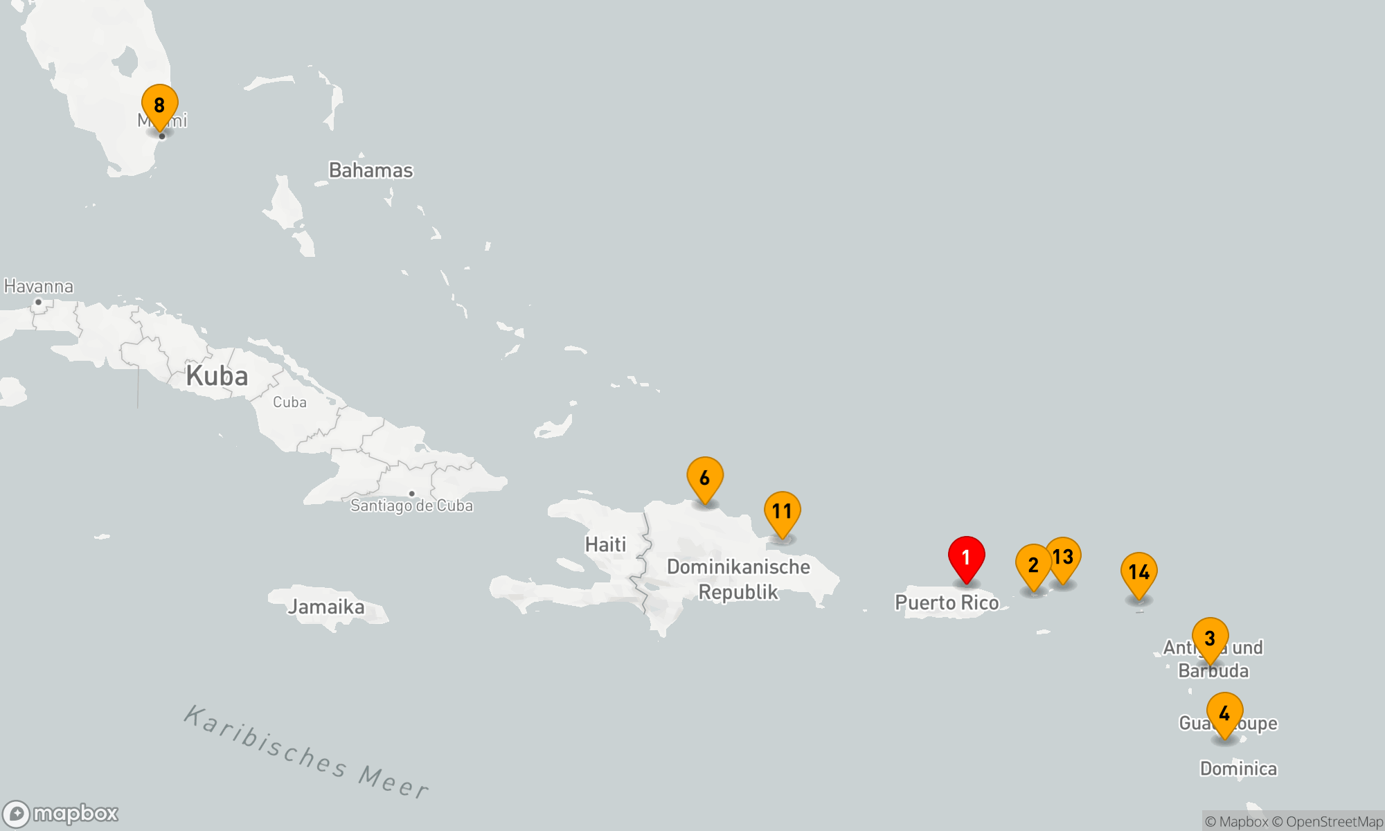 Route 16 Nächte - Karibische Entdeckungsreise von San Juan nach Miami