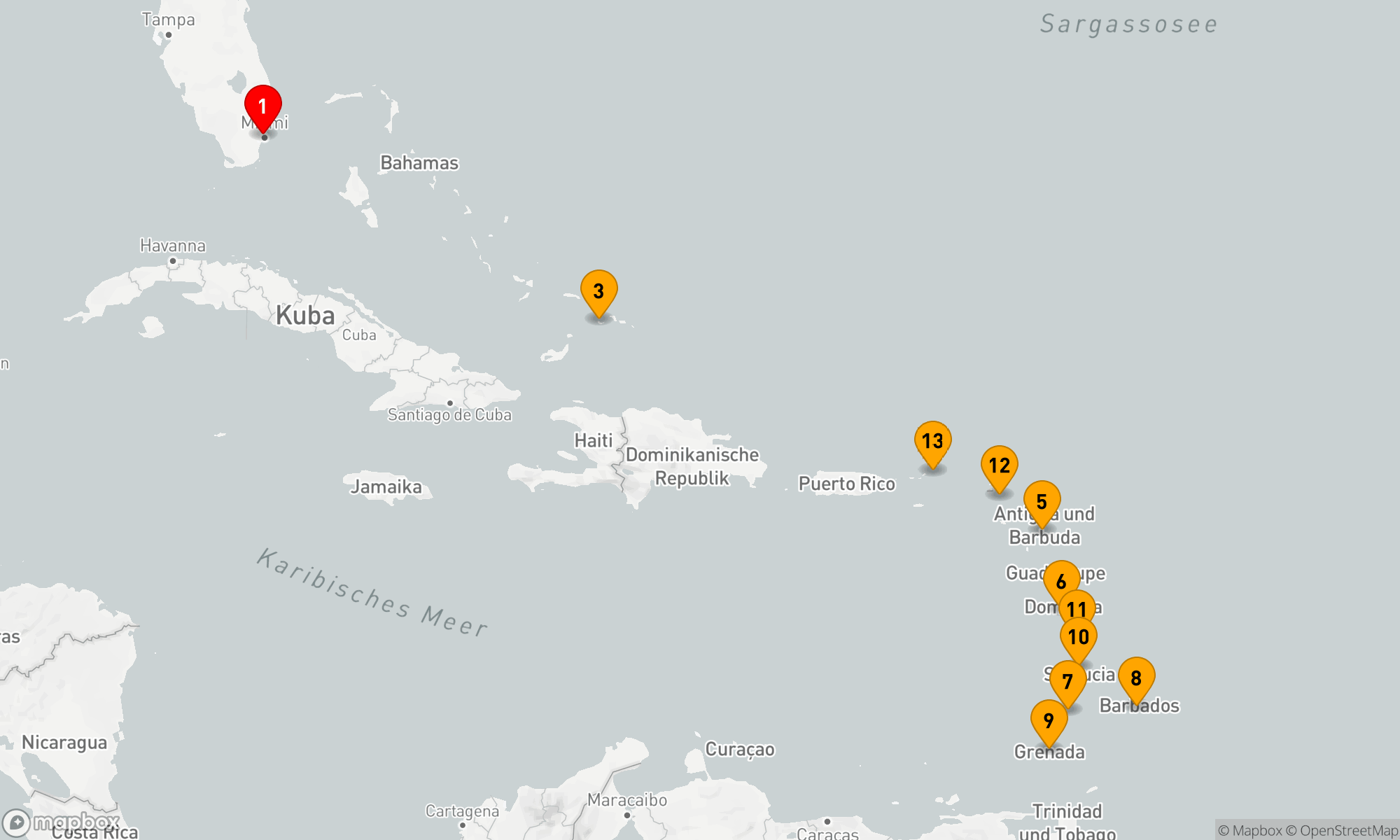 Route 15 Nächte - Karibische Inselträume: Entdeckungsreise im Paradies