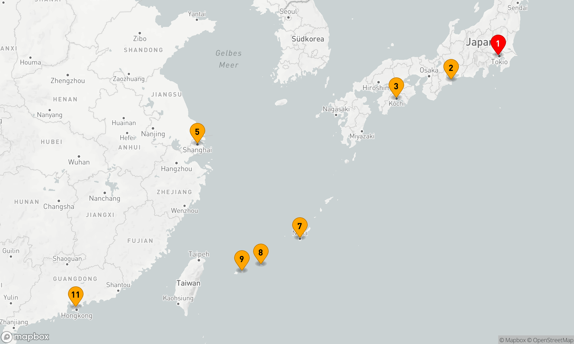 Route 11 Nächte - Metropolen und Inselträume Asiens