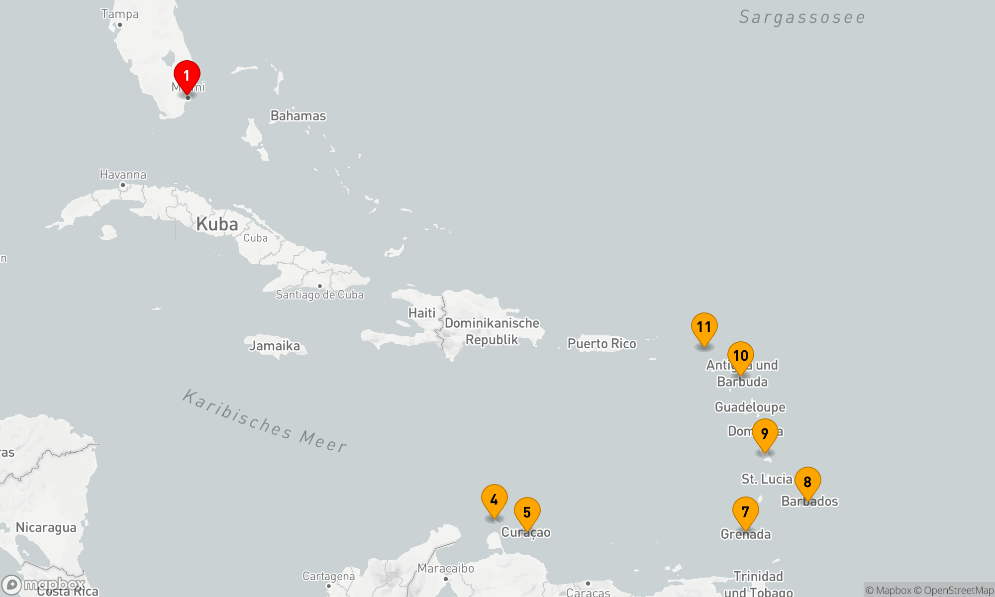 Route 13 Nächte - KARNEVALSREISEN - SÜDKARIBIK