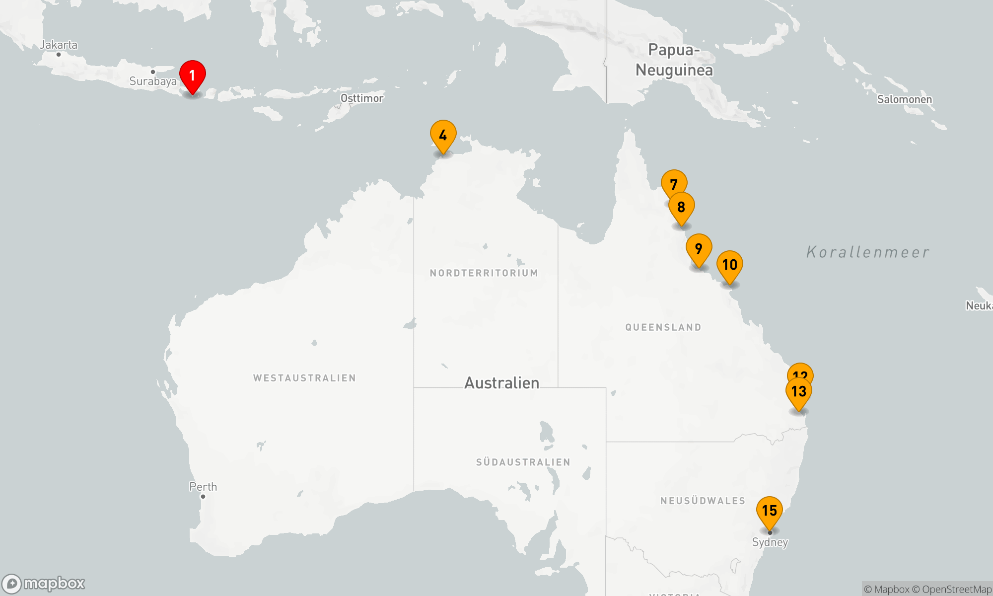 Route 14 Nächte - BALI & AUSTRALIEN KREUZFAHRT: DARWIN,  GROSSES BARRIEREEEF & SYDNEY