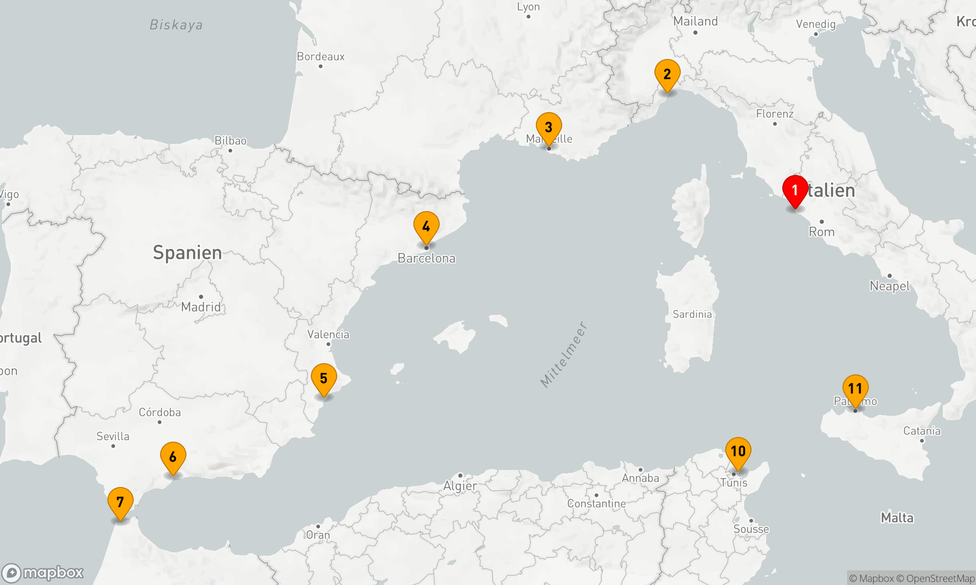 Route 11 Nächte - Mediterrane Vielfalt Entdecken