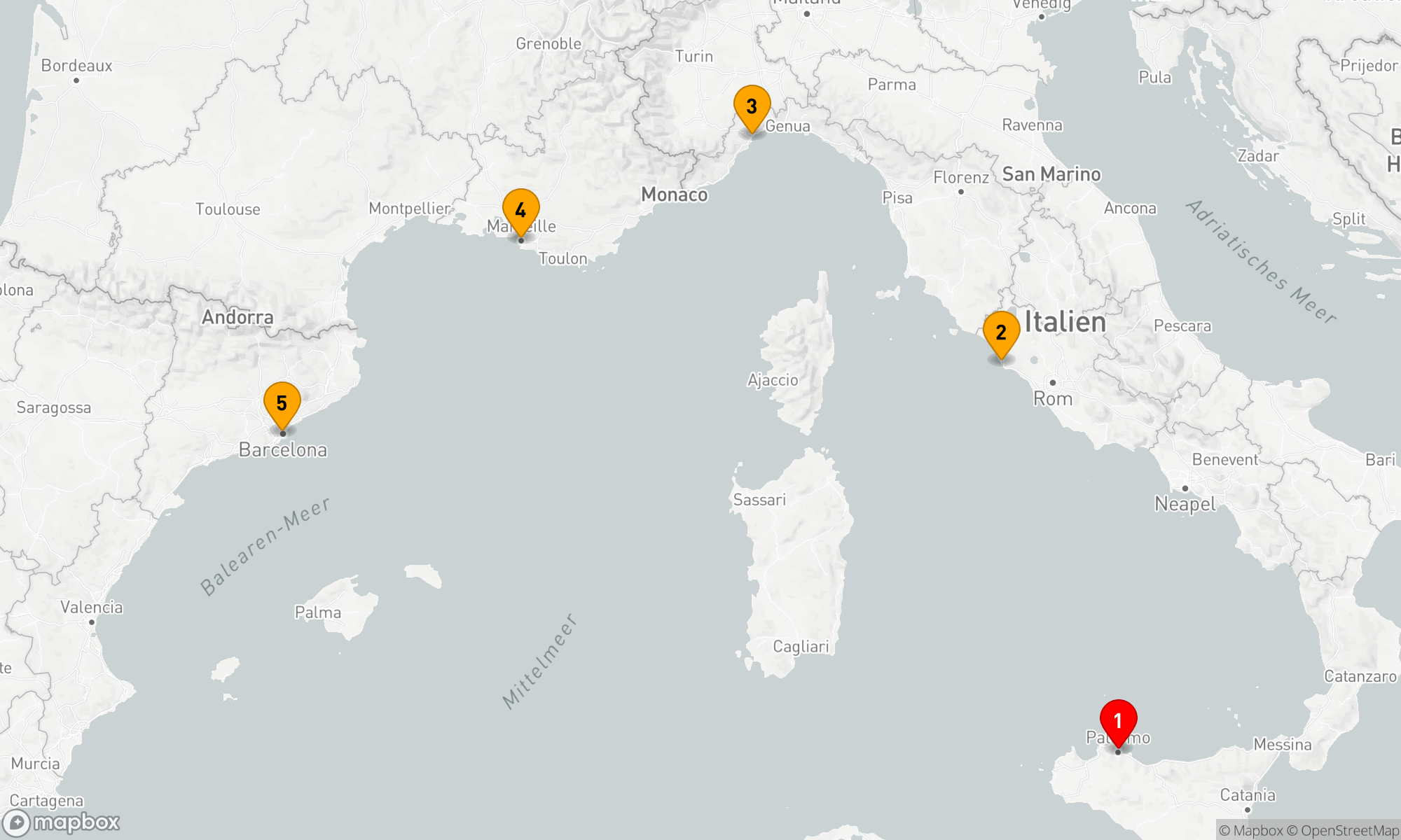 Route 5 Nächte - Mediterrane Entdeckungsreise