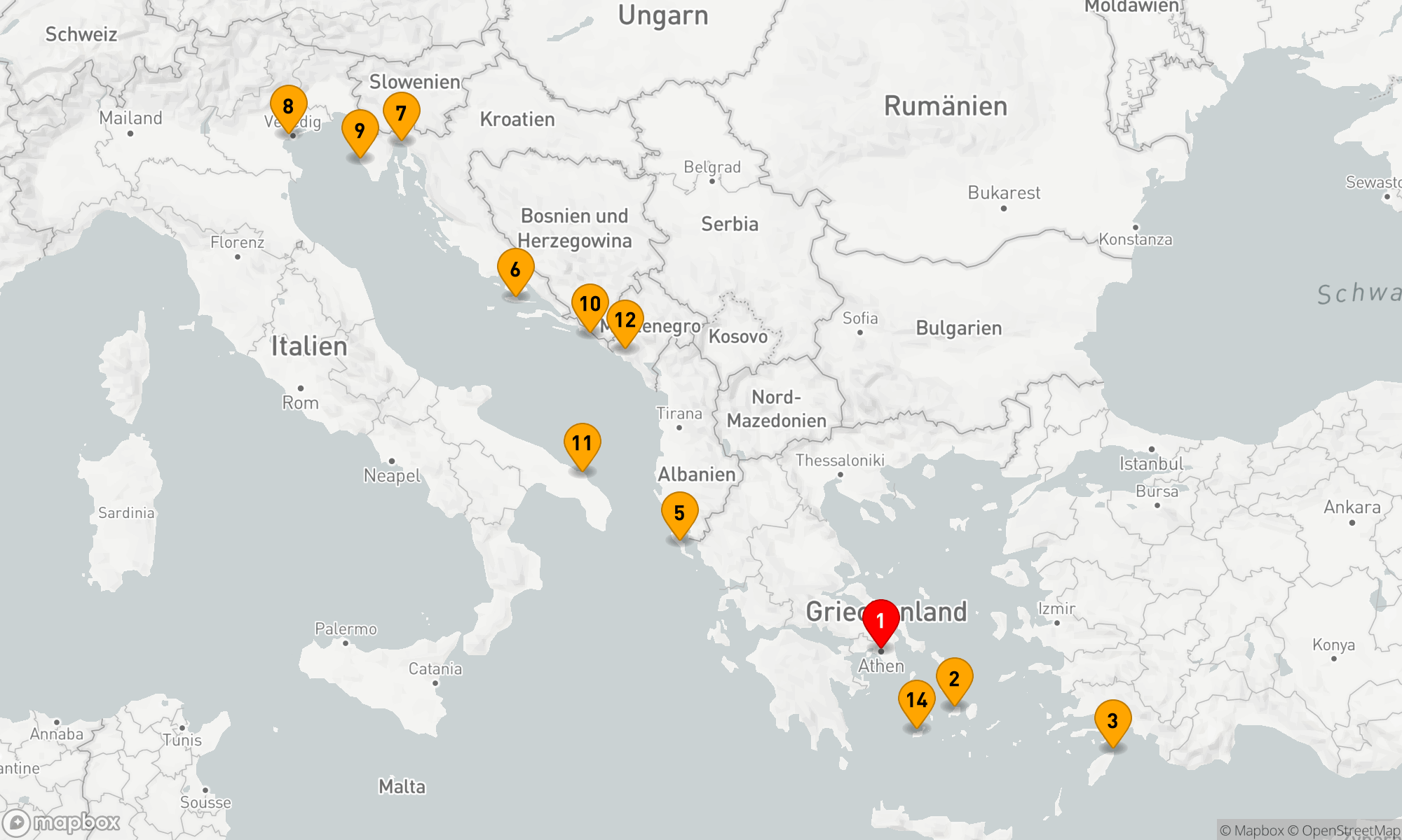 Route 14 Nächte - Odyssee der Ägäis und Adria