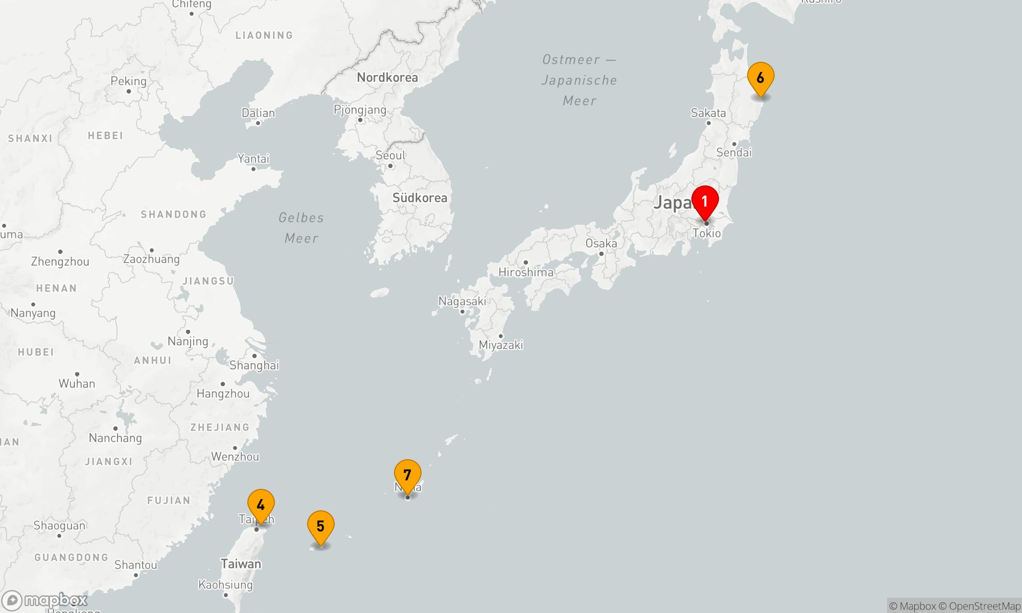 Route 6 Nächte - Inselzauber Japans und Taiwans