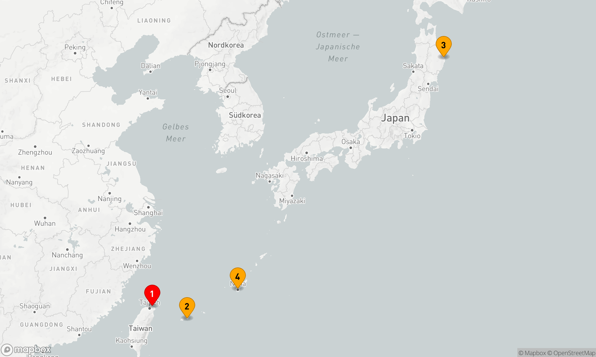Route 5 Nächte - Entdeckung der Inselwunder: Taiwan und Okinawa