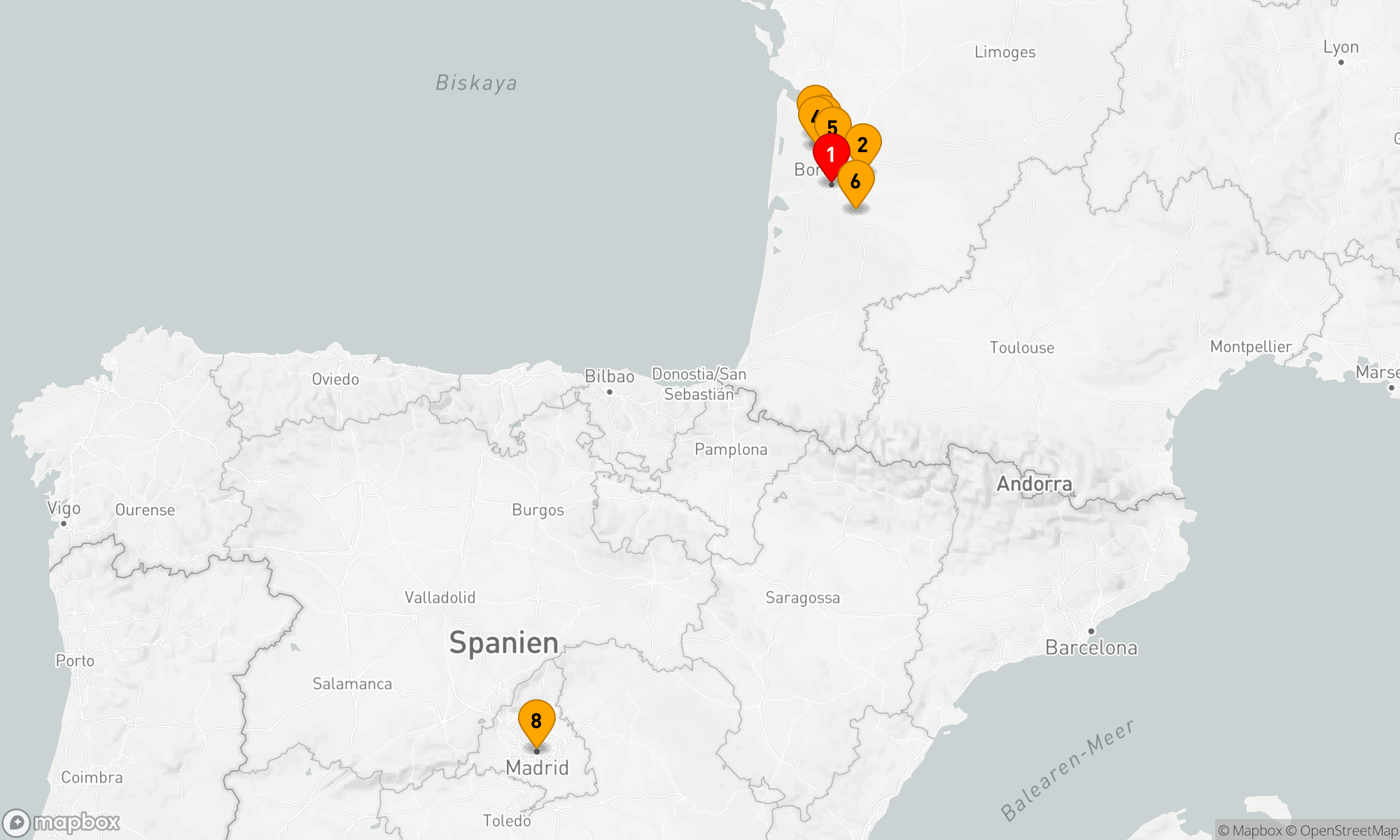 Route 10 Nächte - Der Geschmack von Bordeaux - Eine Weinkreuzfahrt mit Madrid