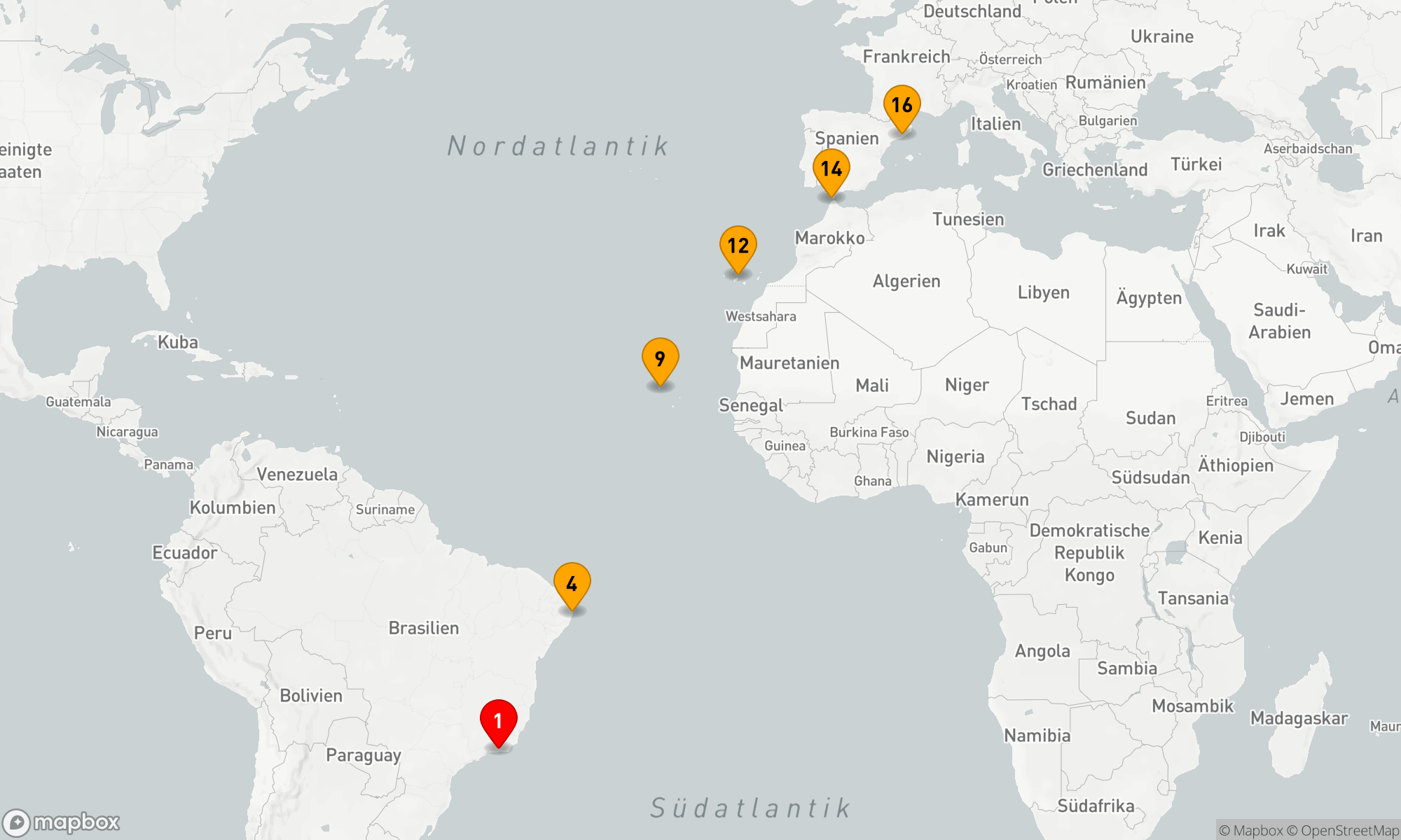 Route 15 Nächte - Kulturelle Entdeckungsfahrt von Südamerika bis zum Mittelmeer
