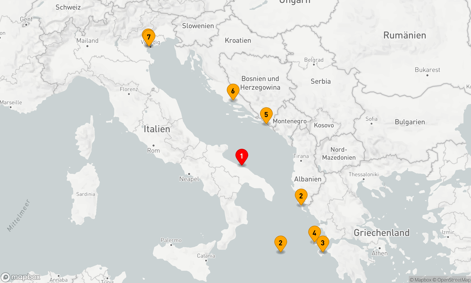Route 7 Nächte - Adriatische Höhepunkte und Ionische Inselträume
