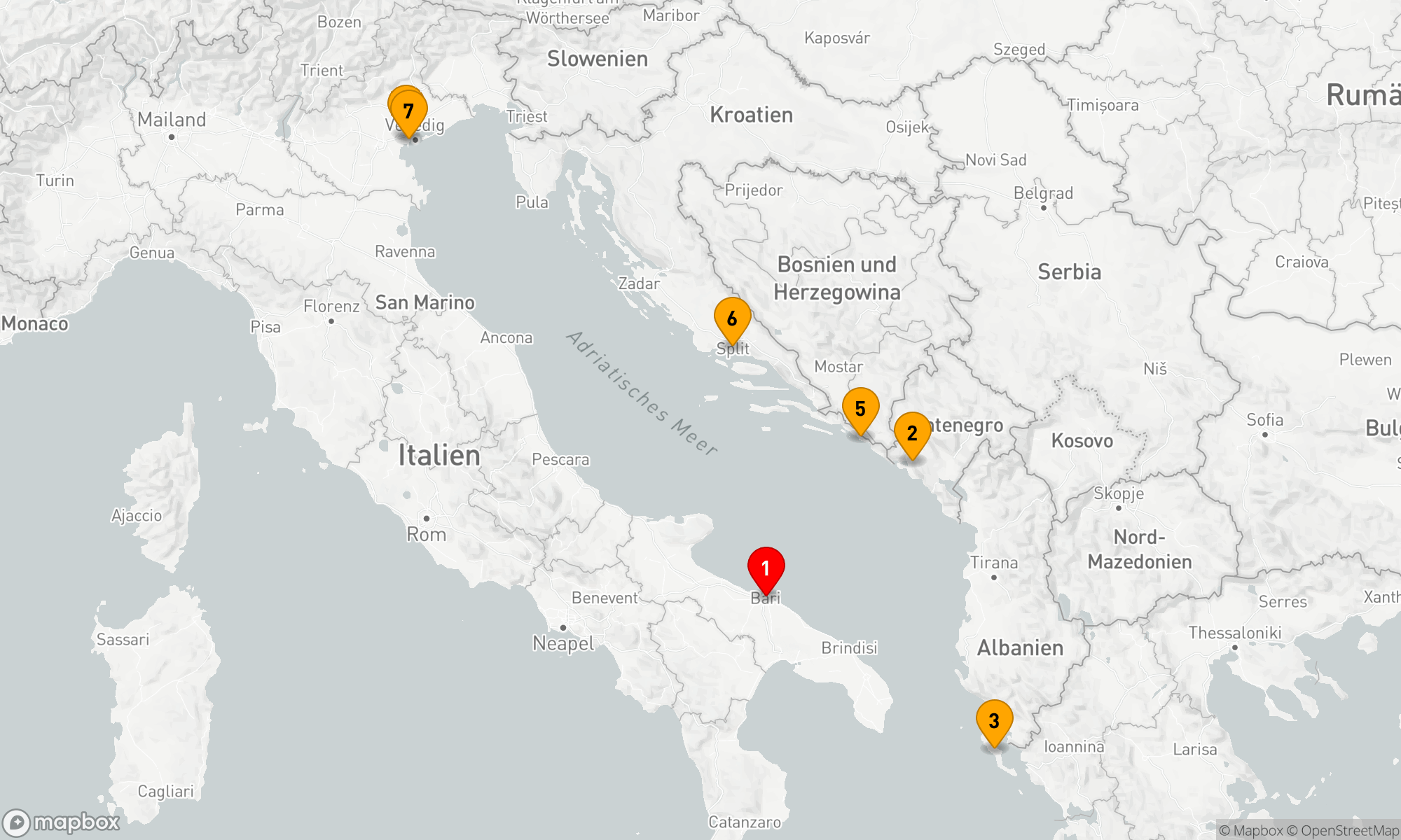 Route 7 Nächte - Adriatische Perlen Entdeckungstour