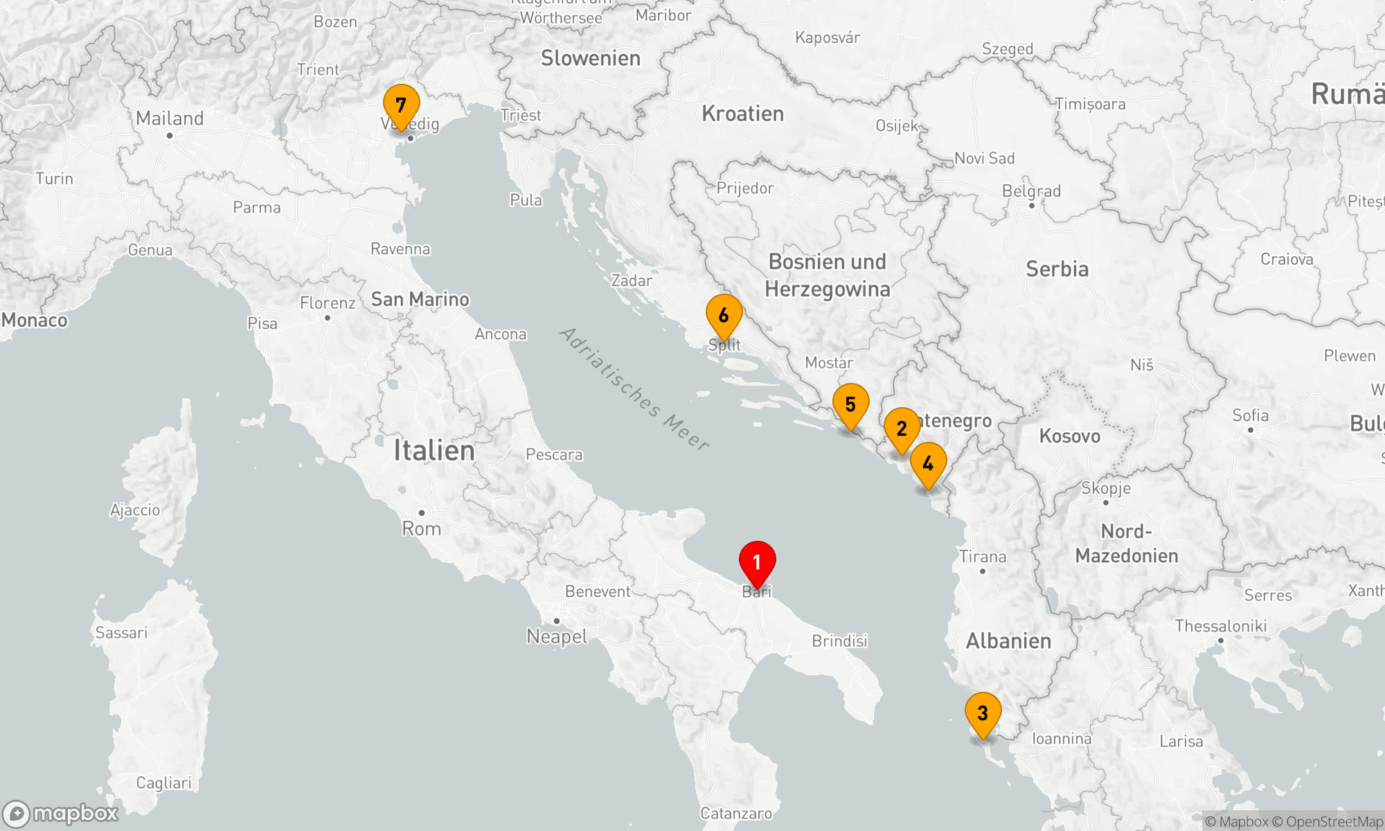 Route 7 Nächte - Adriatische Entdeckungen: Kultur und Küstenabenteuer