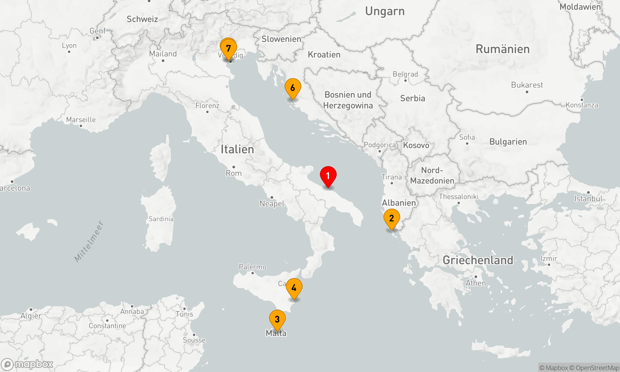Route 7 Nächte - Mediterrane Schätze und Adriatische Impressionen