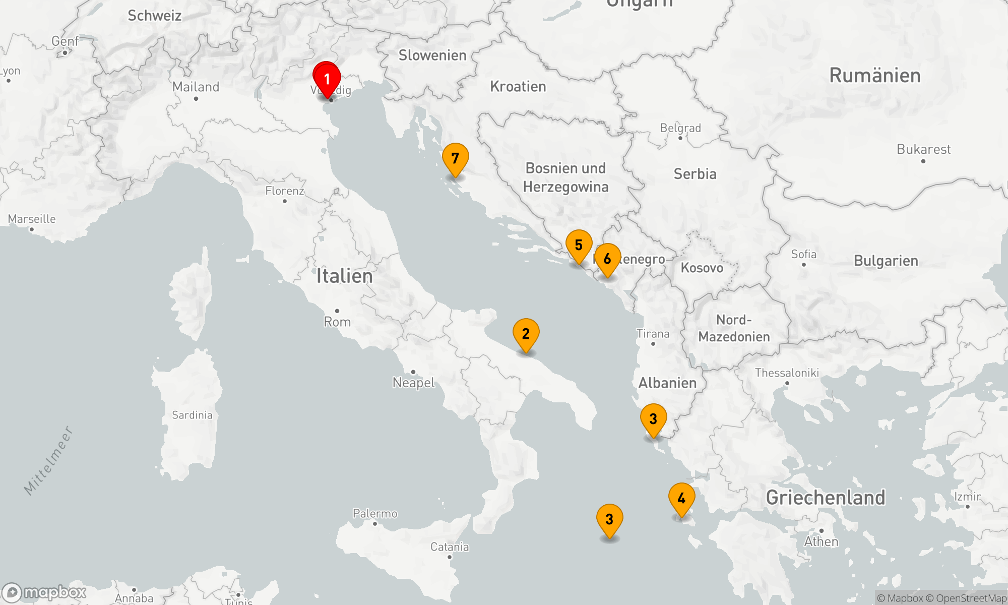 Route 7 Nächte - Zauberhafte Adria-Entdeckungsreise
