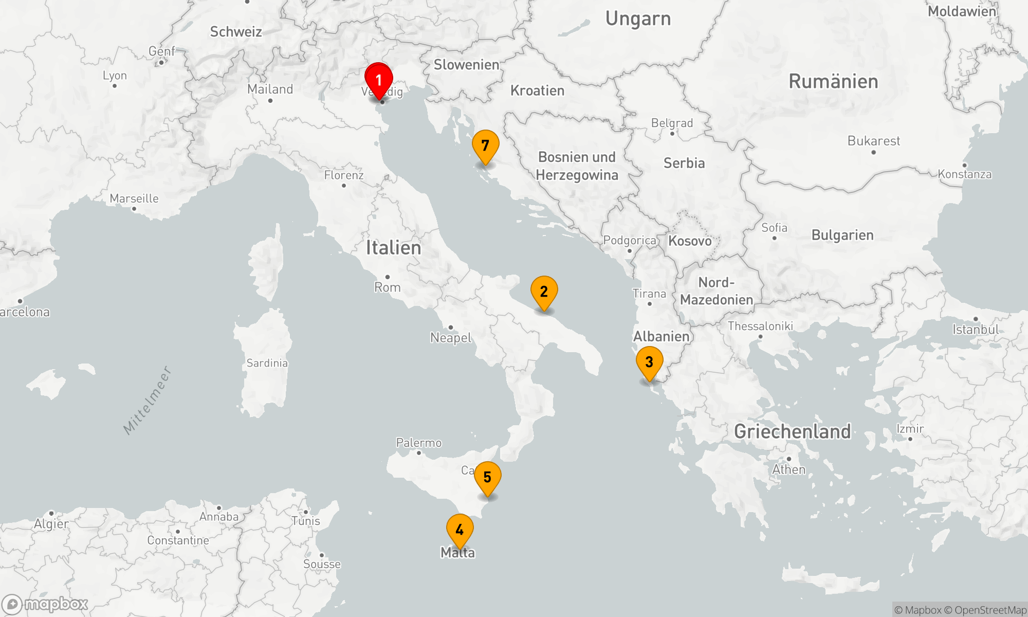 Route 7 Nächte - Mediterrane Entdeckungsreise ab Venedig