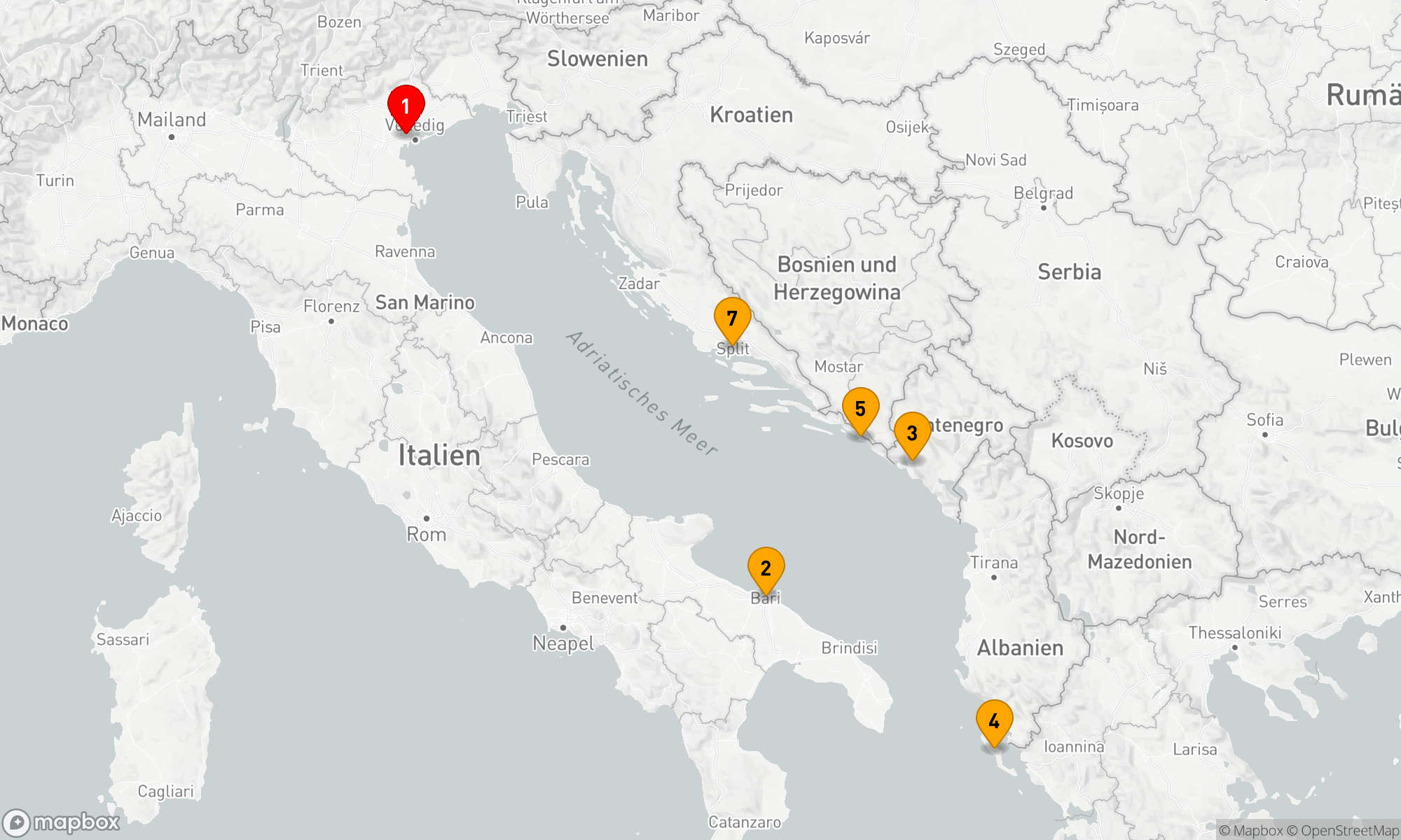 Route 7 Nächte - Adriatische Schätze & Mittelmeerzauber