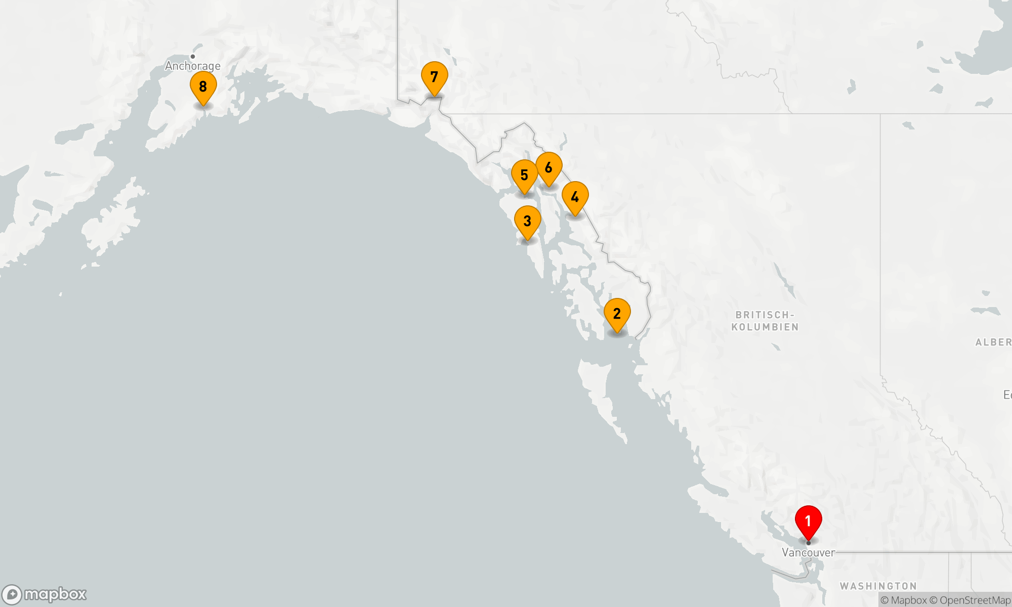 Route 7 Nächte - ALASKA NORDWÄRTS GLETSCHER
