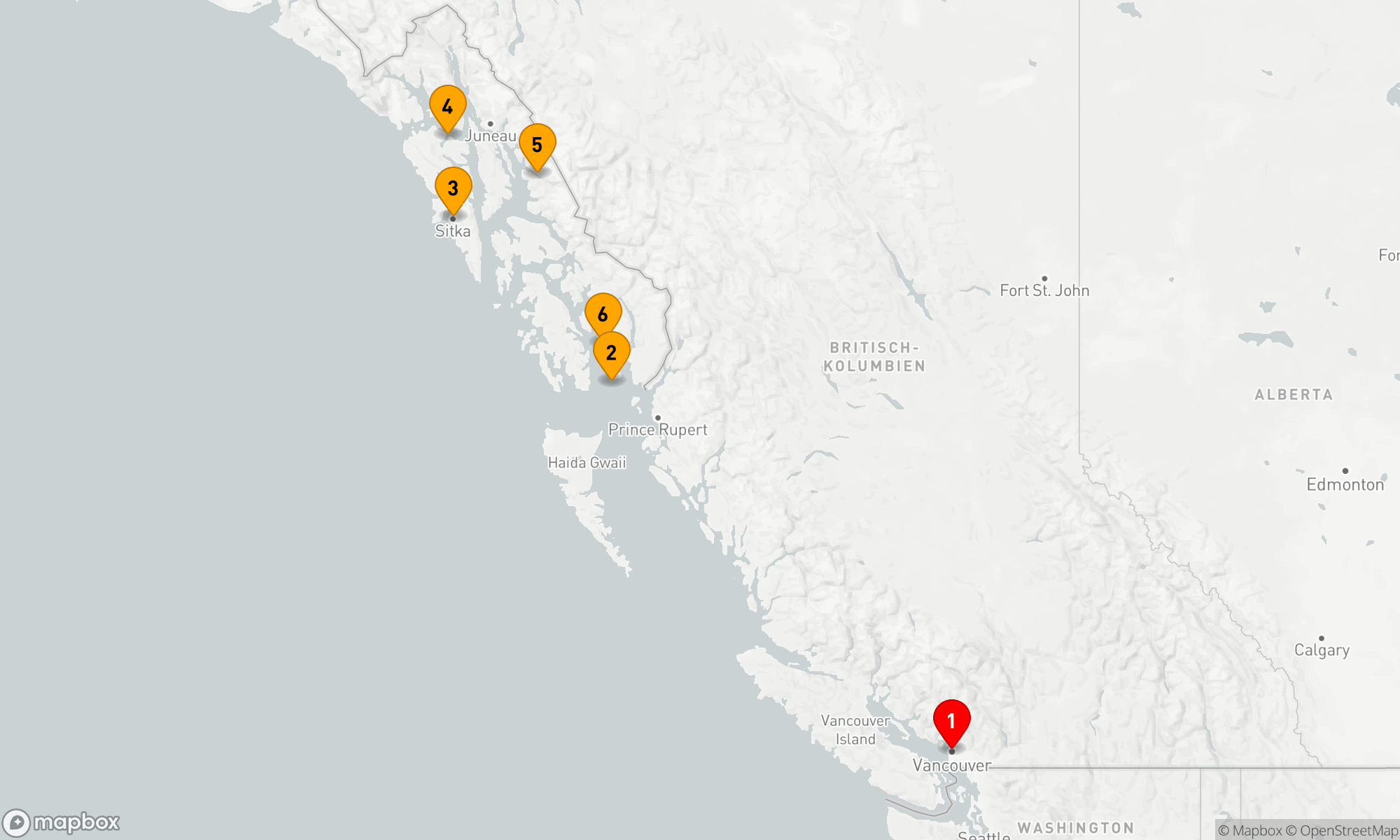 Route 7 Nächte - ALASKA EXPLORER KREUZFAHRT