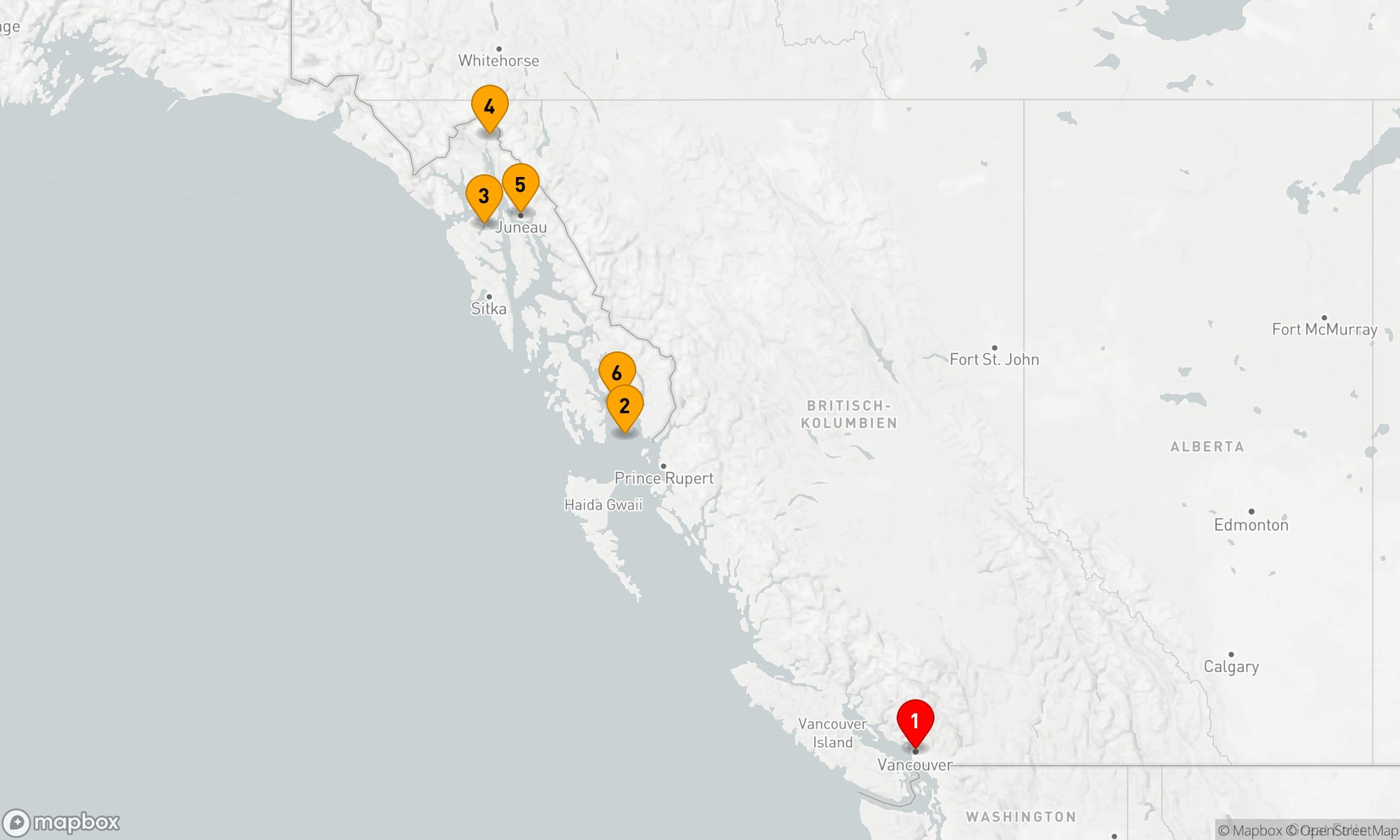 Route 7 Nächte - ALASKA EXPLORER KREUZFAHRT