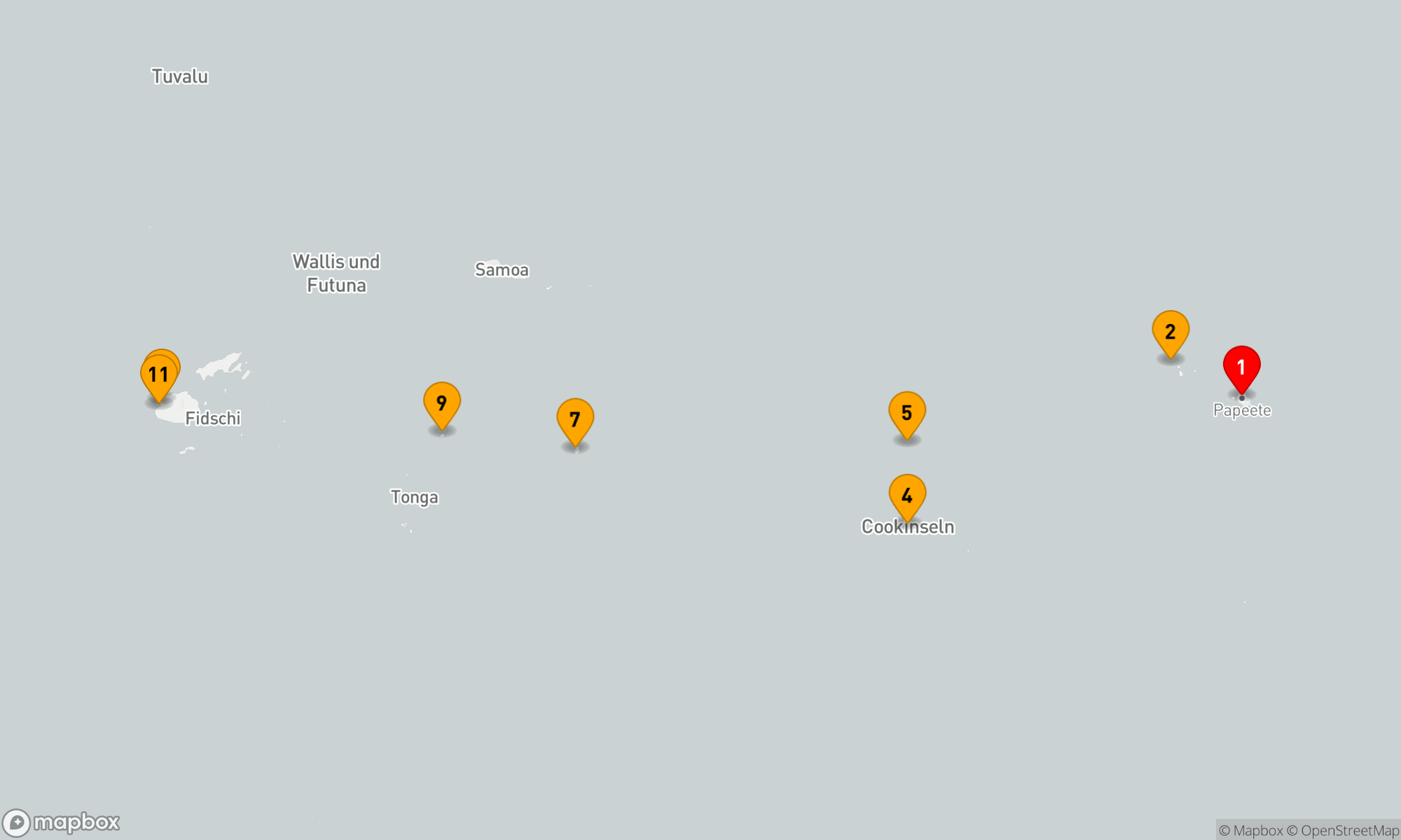 Route 10 Nächte - SOUTH PACIFIC PARADISE