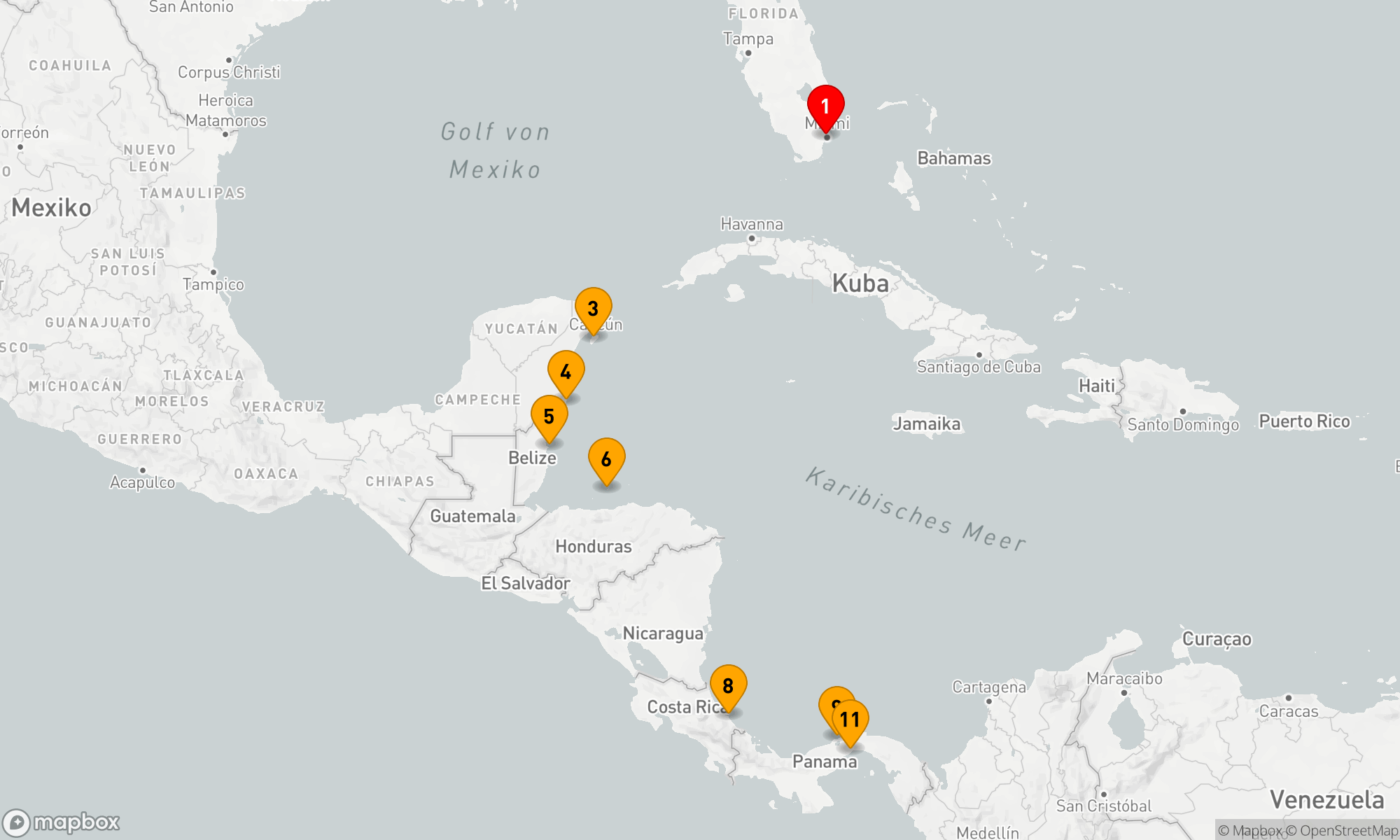 Route 10 Nächte - CENTRAL AMERICAN SEAS