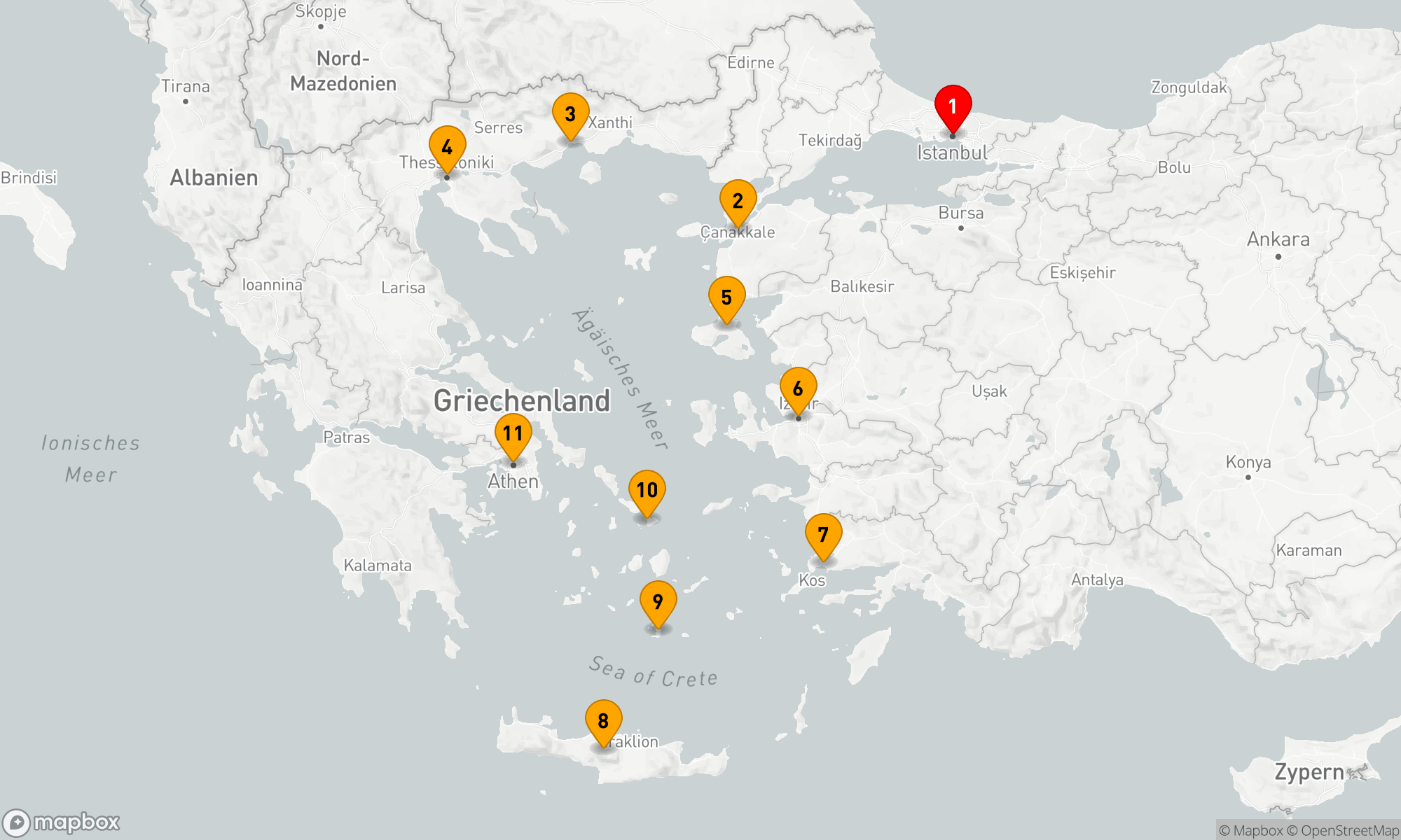 Route 10 Nächte - ACROSS THE AEGEAN