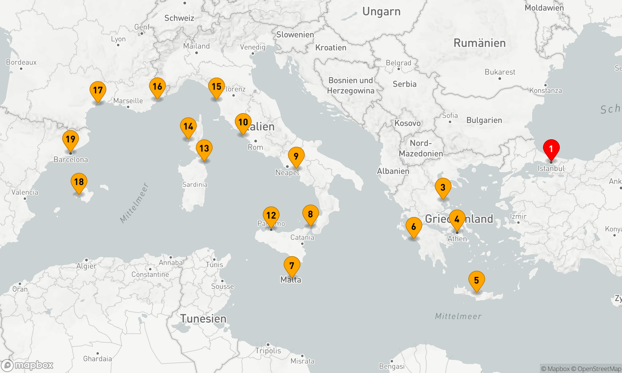 Route 18 Nächte - SPLENDID SOUTHERN SEAS
