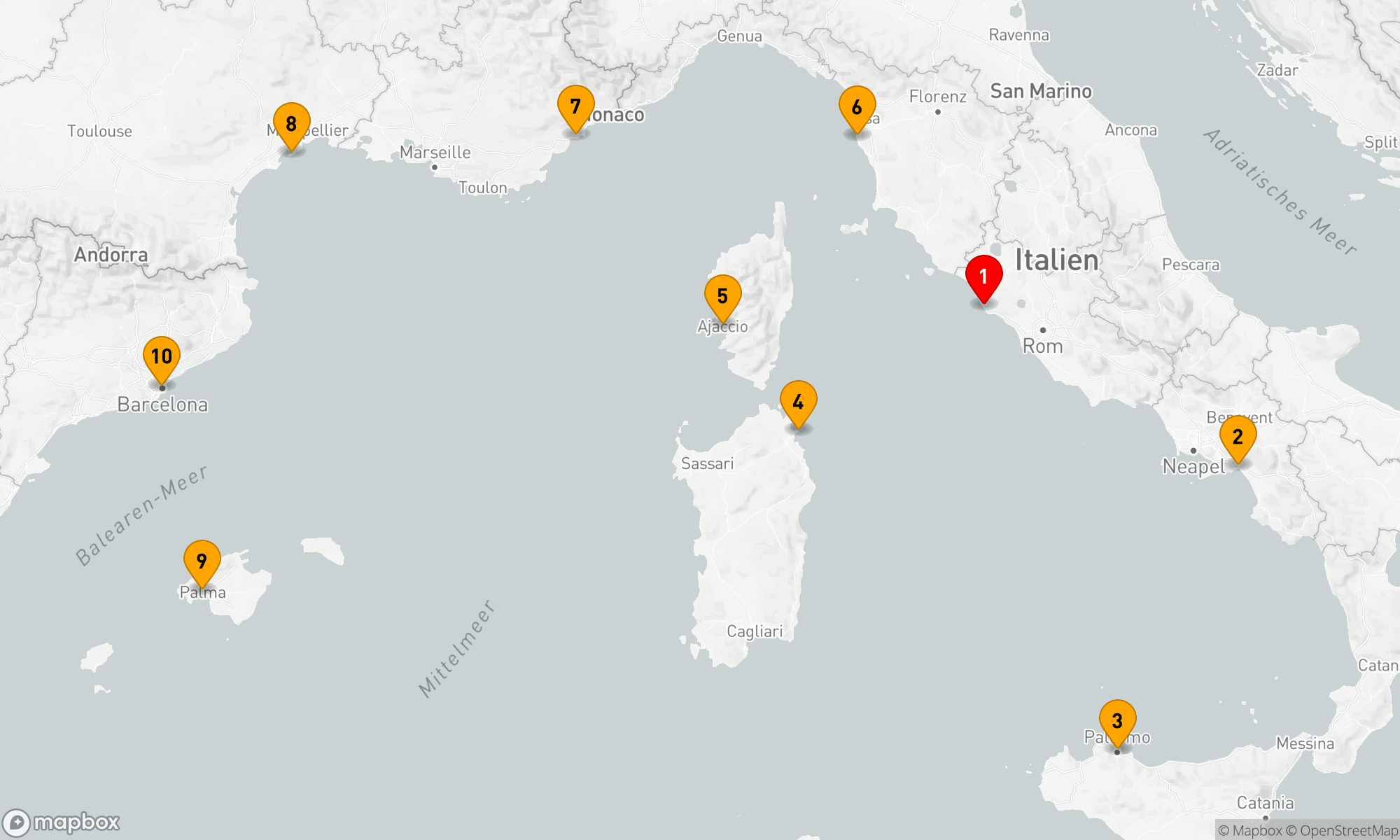 Route 9 Nächte - MEDITERRANEAN MASTERPIECES