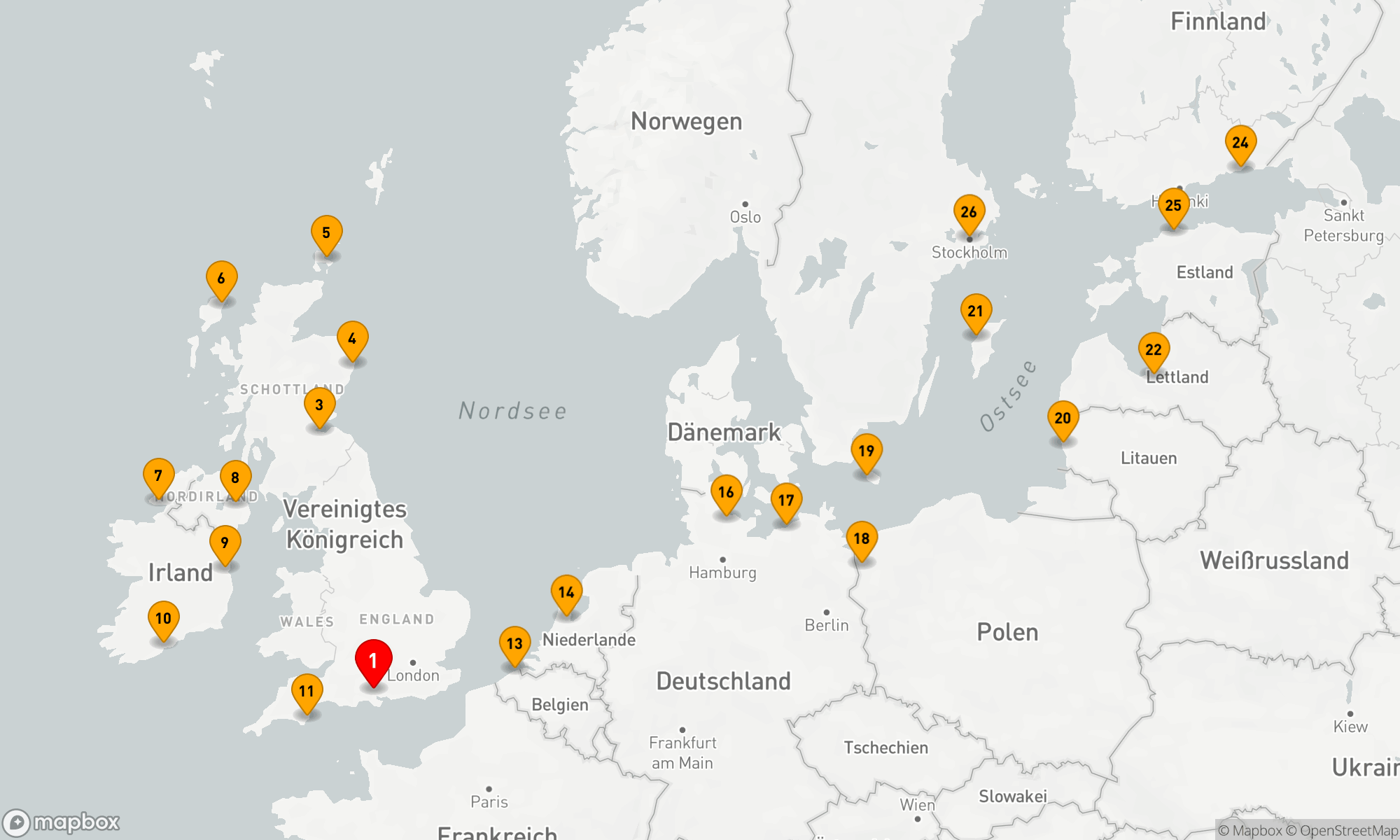 Route 25 Nächte - CASTLES & COUNTRYSIDE