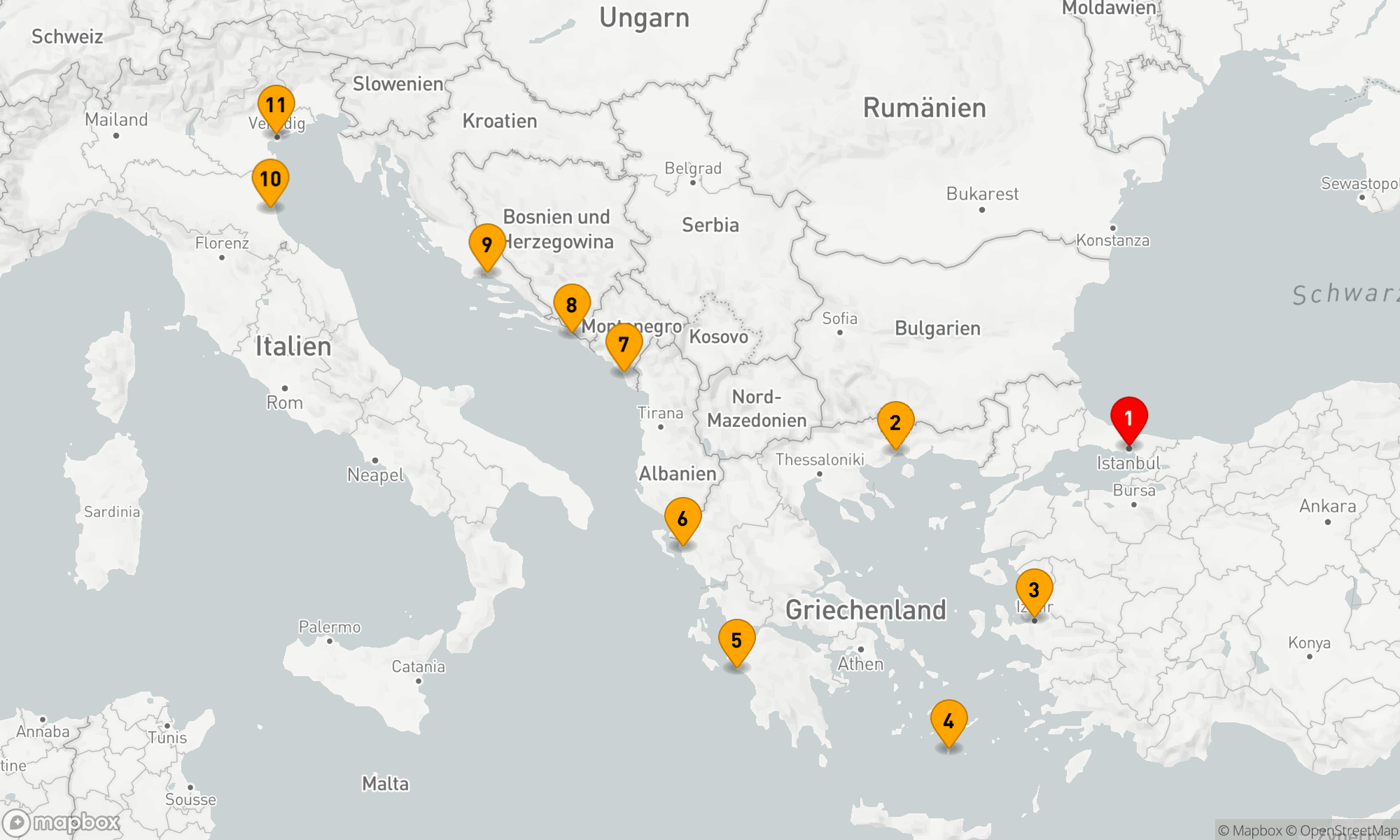 Route 10 Nächte - GRAND BAZAAR TO GONDOLAS