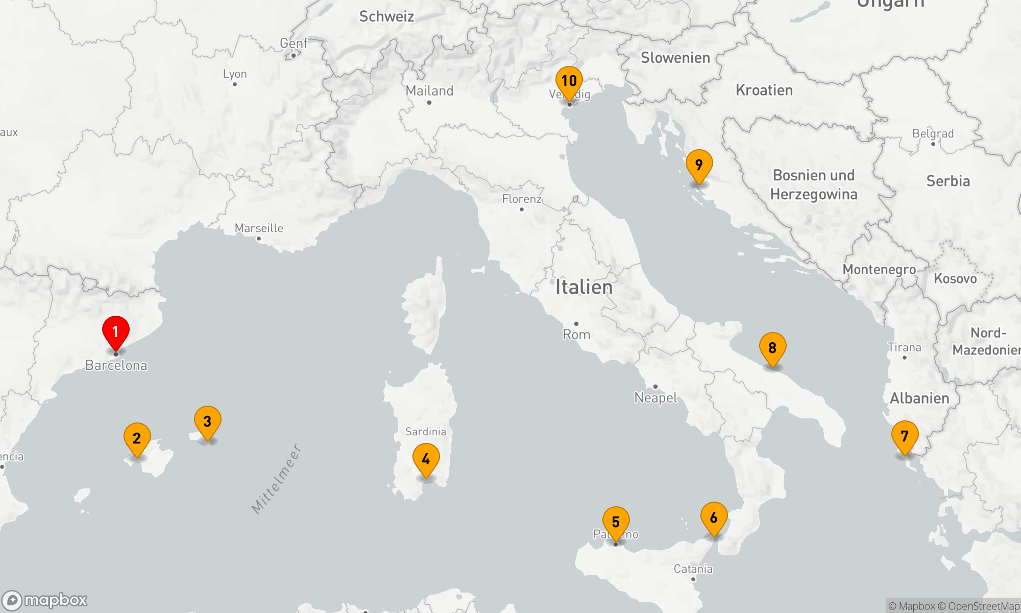 Route 9 Nächte - SPRING IN SOUTHERN EUROPE
