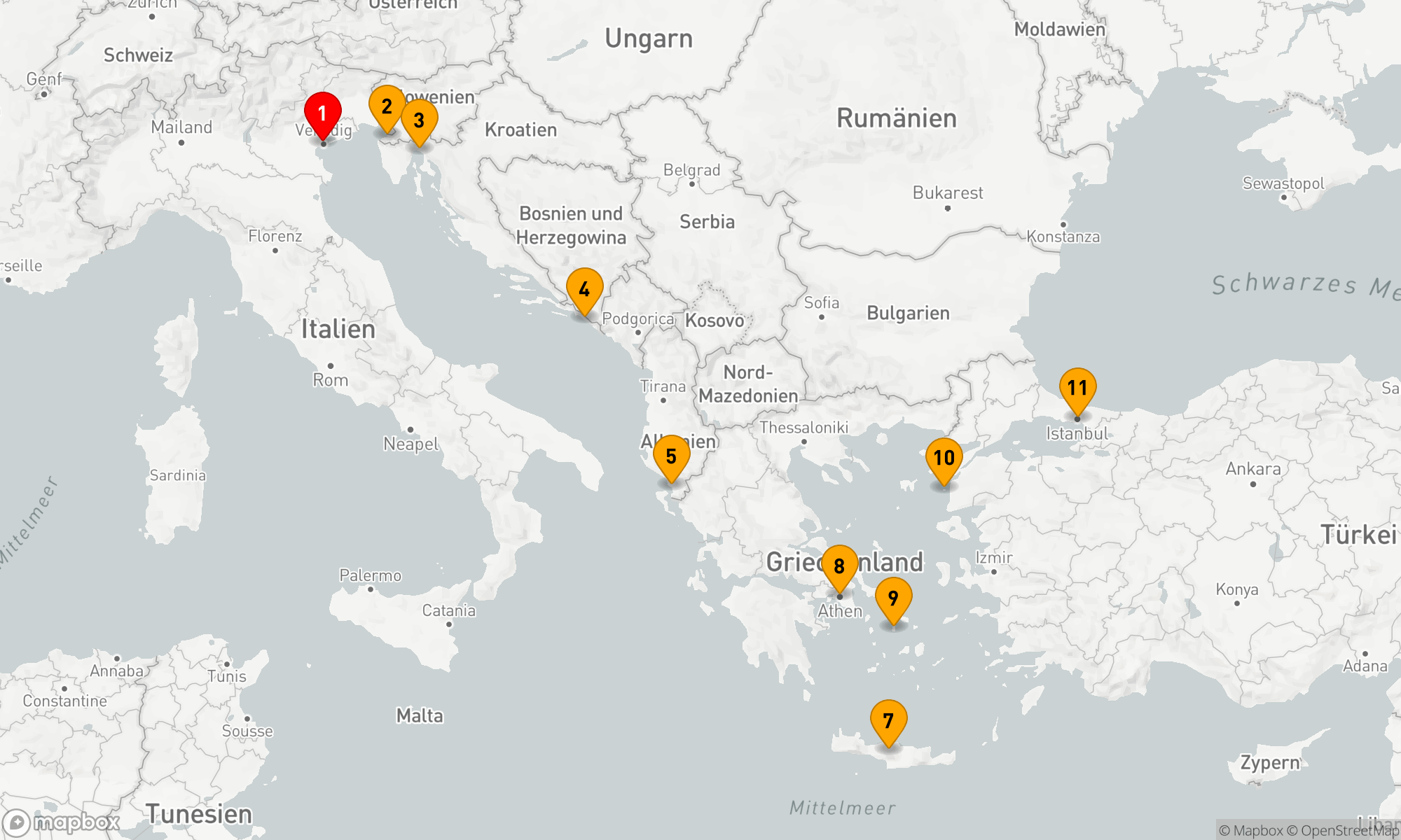 Route 10 Nächte - ADRIATIC TO ISTANBUL