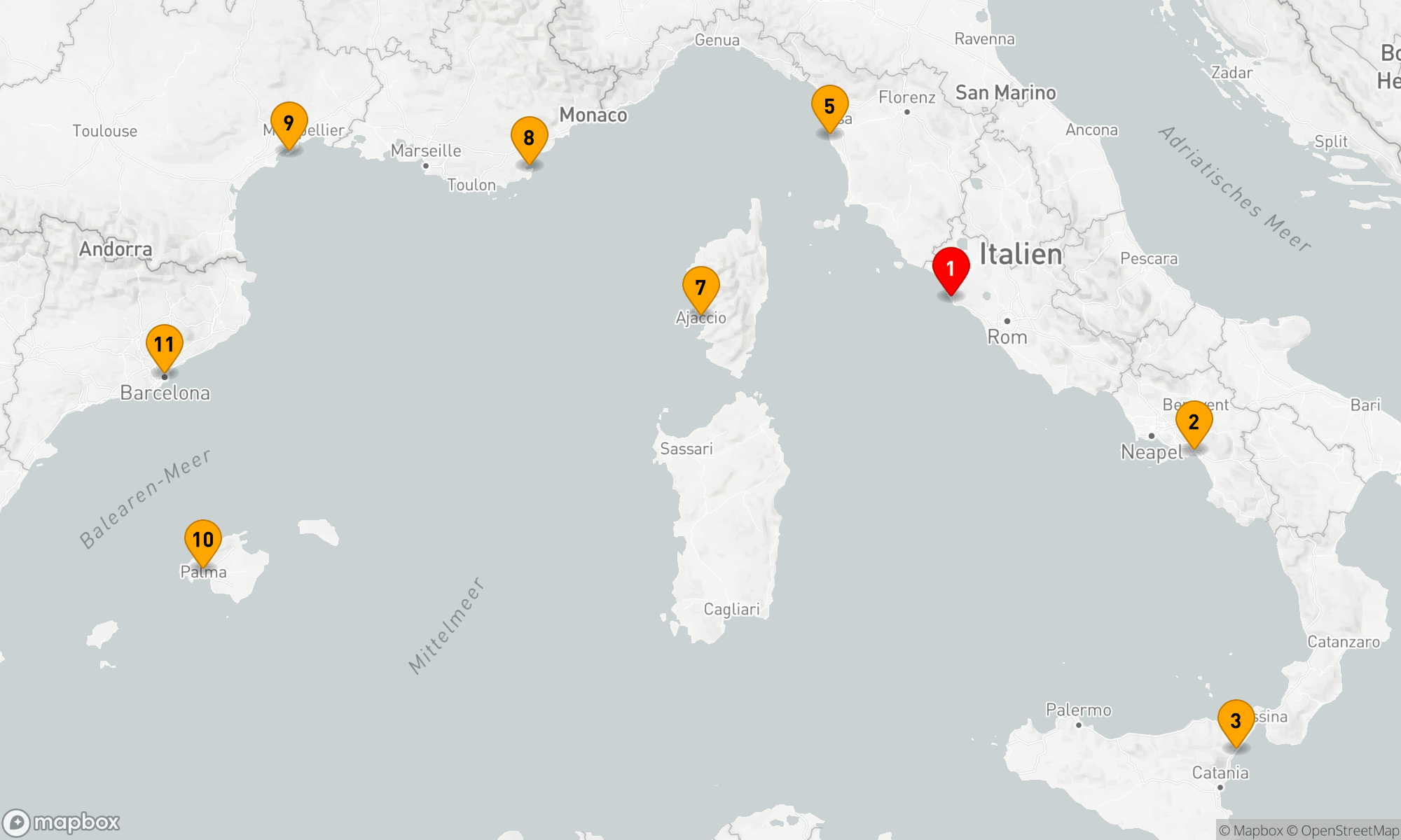 Route 10 Nächte - RENAISSANCE & RIVIERAS