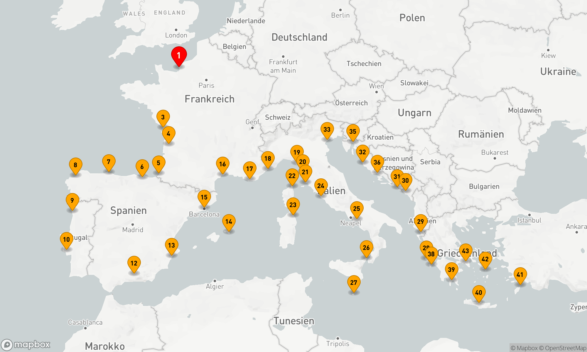Route 42 Nächte - MEDITERRANEAN MEANDERING