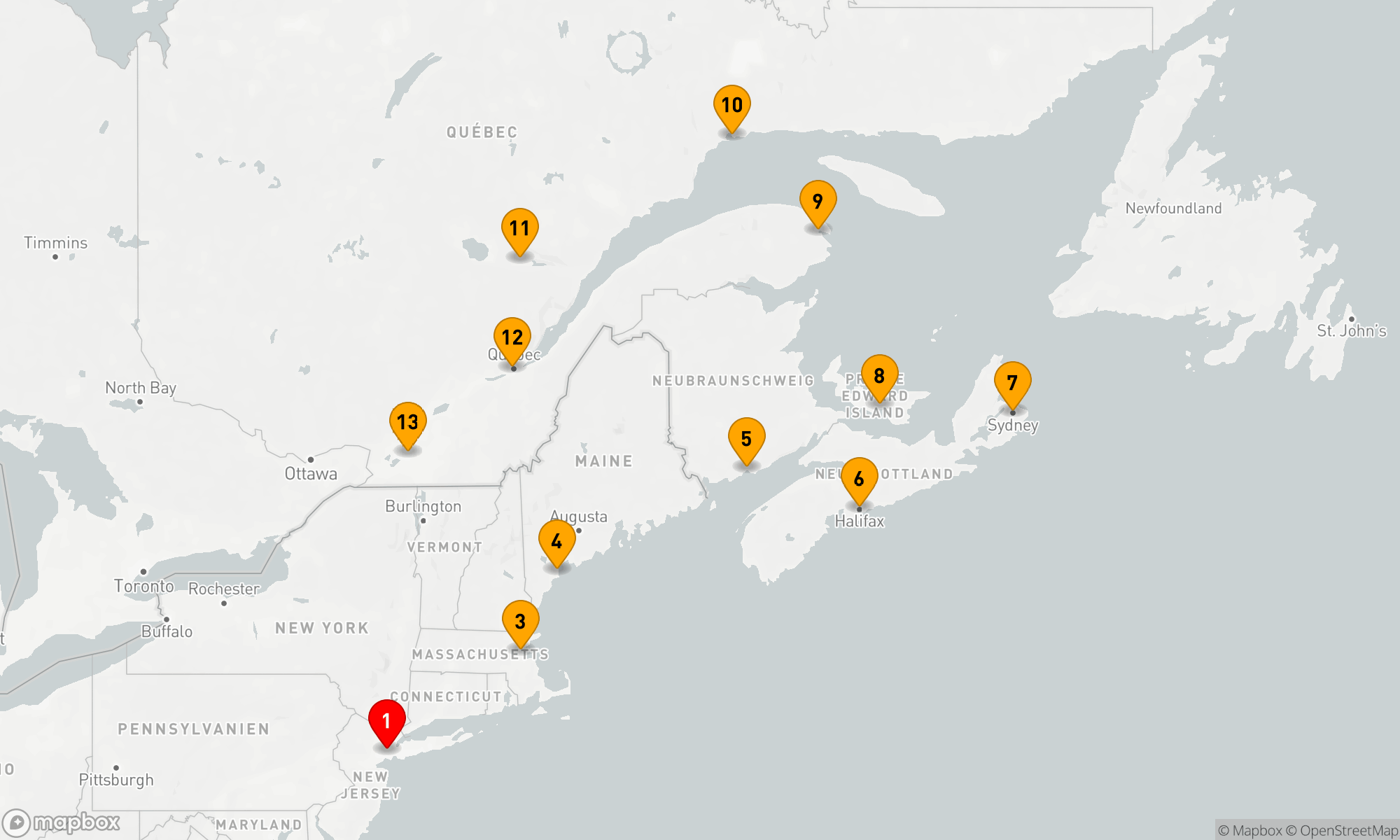 Route 12 Nächte - AUTUMN ON THE EAST COAST