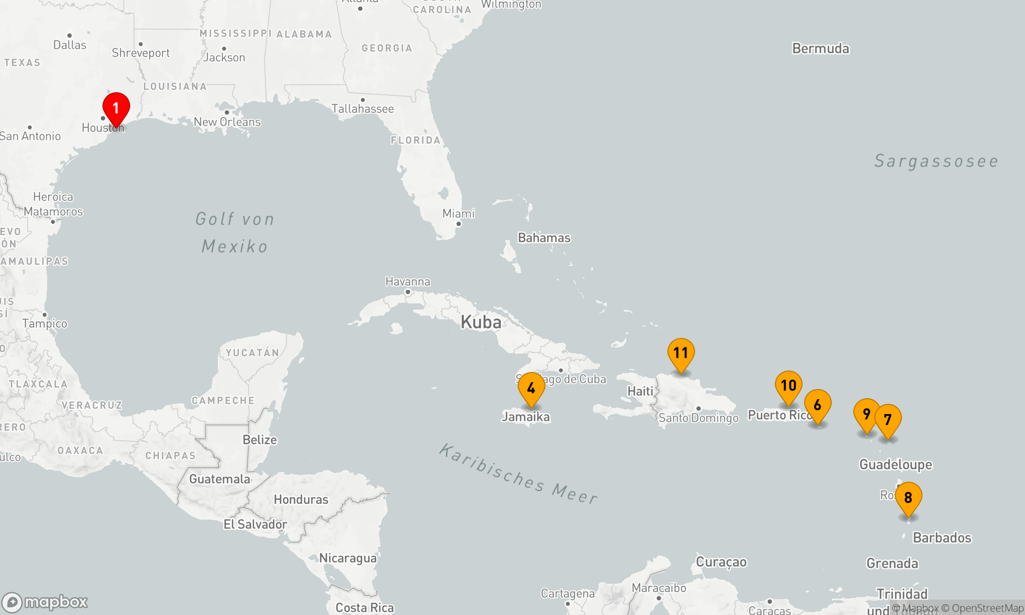 Route 14 Nächte - KARNEVALSREISEN - SÜDLICHE KARIBIK