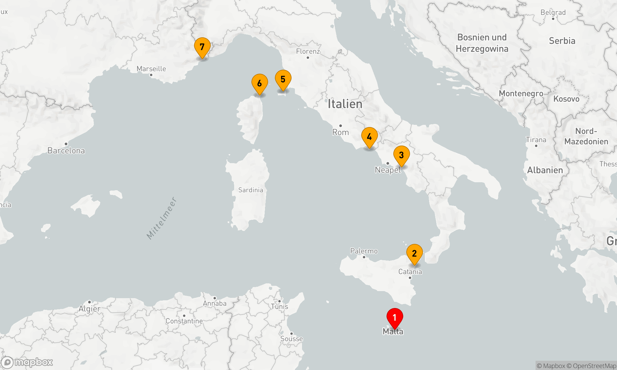 Route 6 Nächte - Mittelmeerzauber und Inselträume