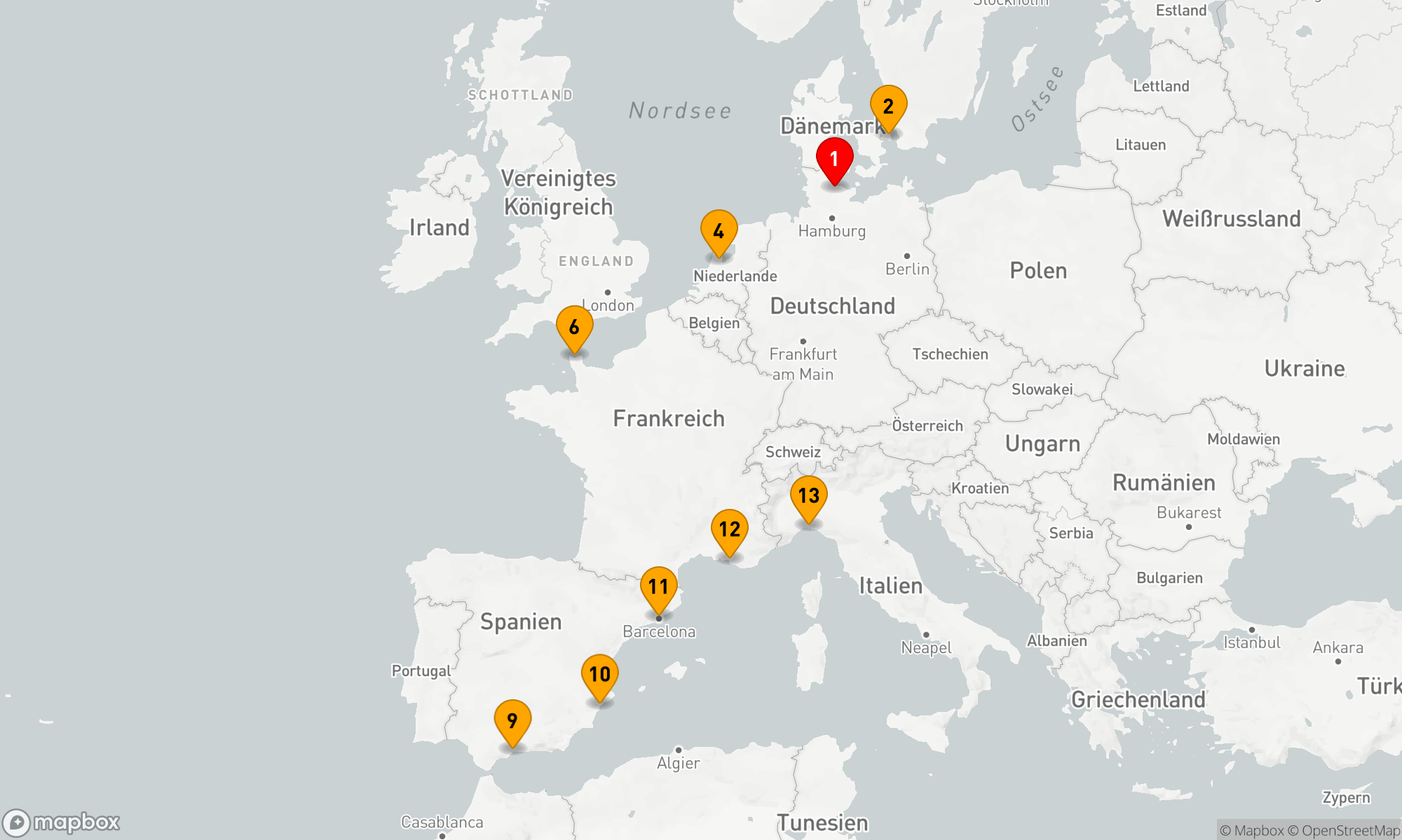 Route 12 Nächte - Von Nordwinden zu Mittelmeerbrisen: Entdeckungsreise Europas Küsten