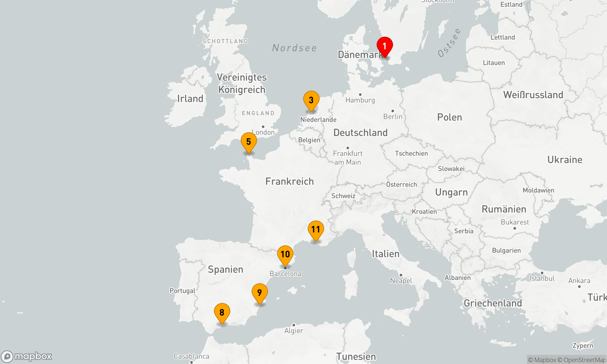 Route 10 Nächte - Von Nordlichtern zu Mittelmeersonnen - Europa entdecken