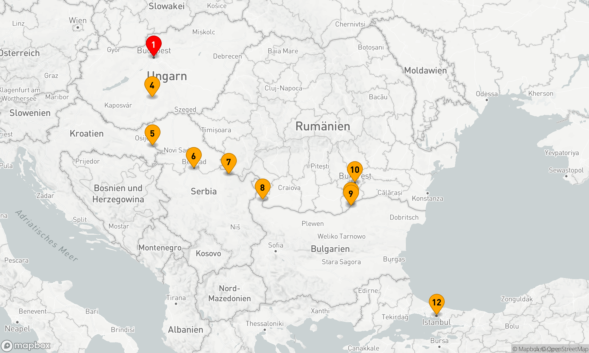 Route 13 Nächte - Budapest Escape & Verzauberung Osteuropas & Istanbul