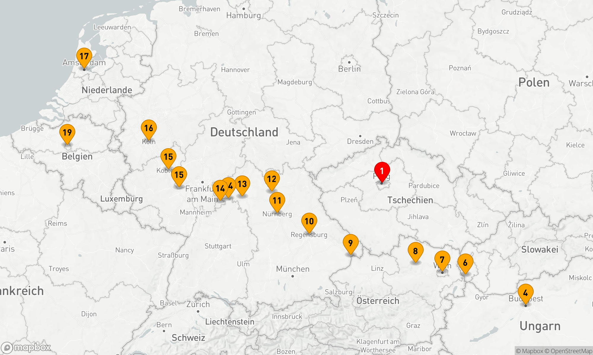 Route 20 Nächte - Prag & Pracht Europas & Belgische Köstlichkeiten