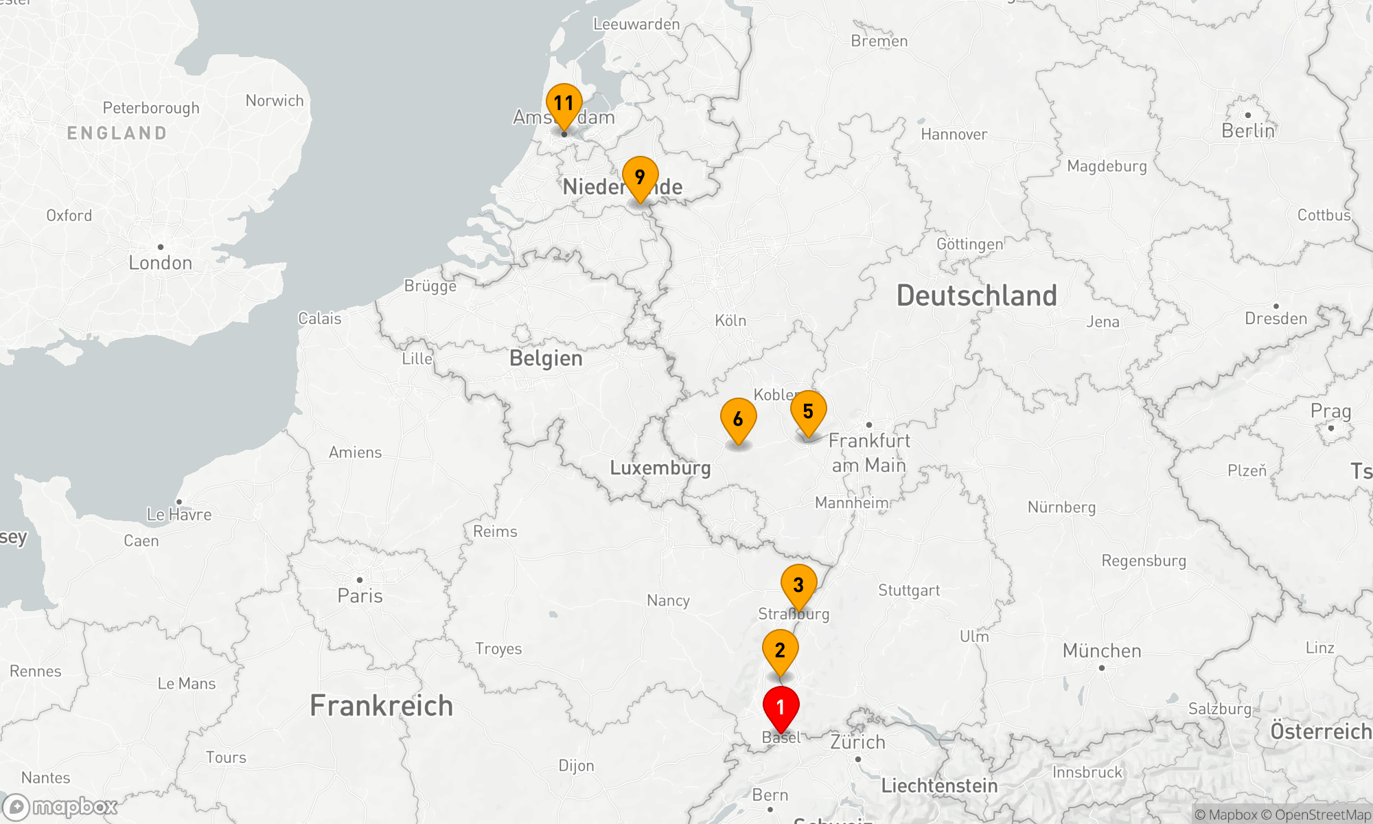 Route 12 Nächte - Rheinburgen & Mosel-Weinberge mit Amsterdam