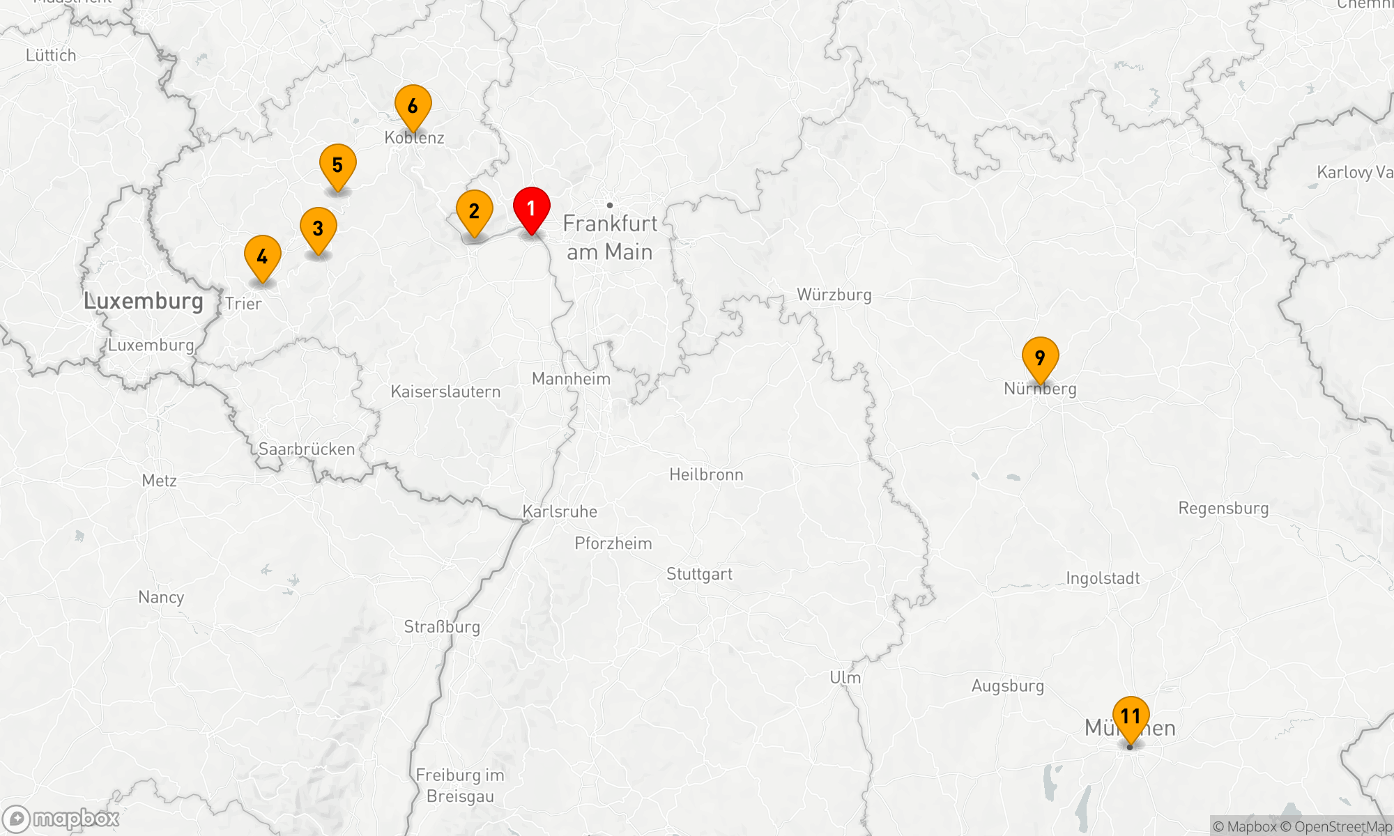 Route 10 Nächte - Sagenhafter Rhein & Mosel & Romantisches Franken & Bayern