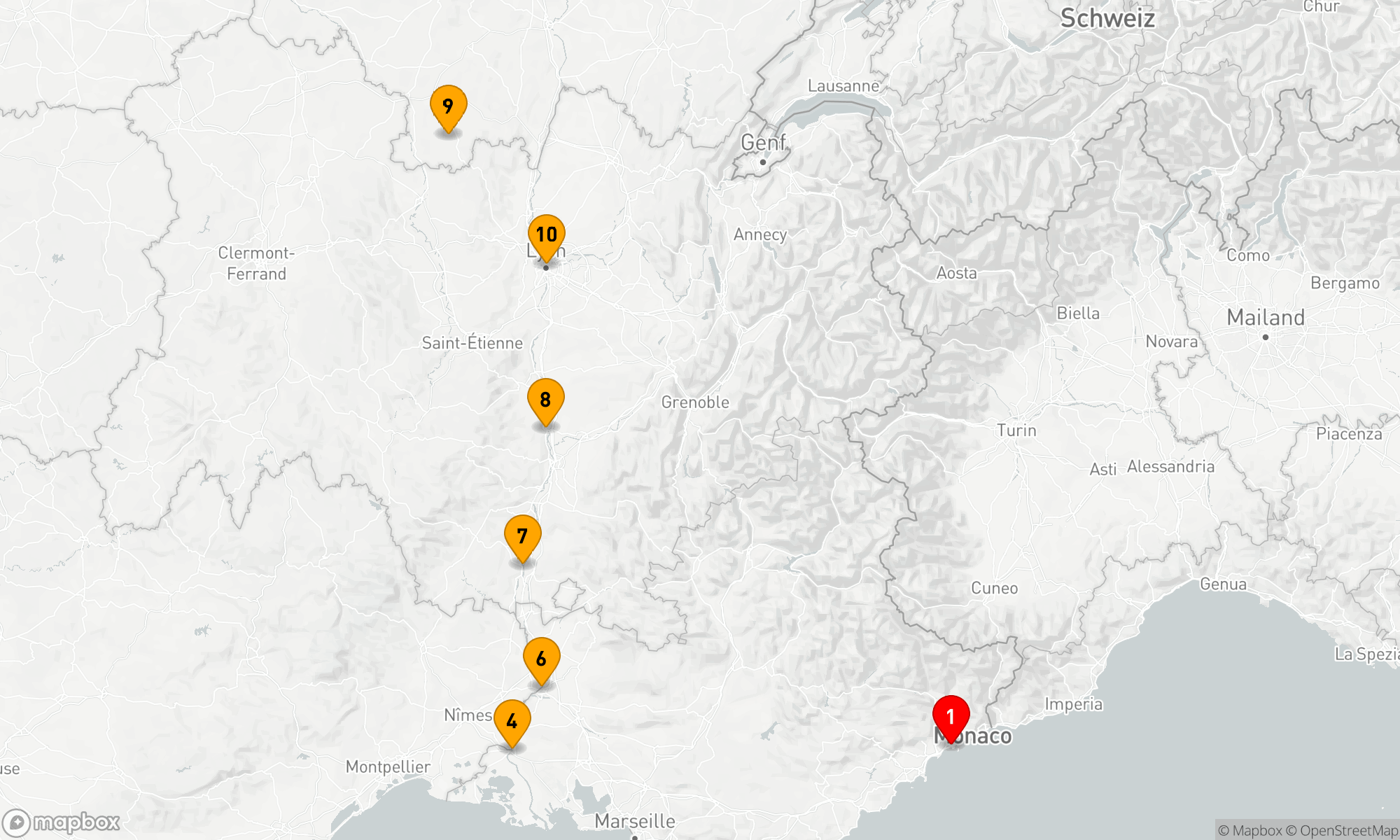 Route 10 Nächte - Nizza & Sensationen von Lyon & Provence