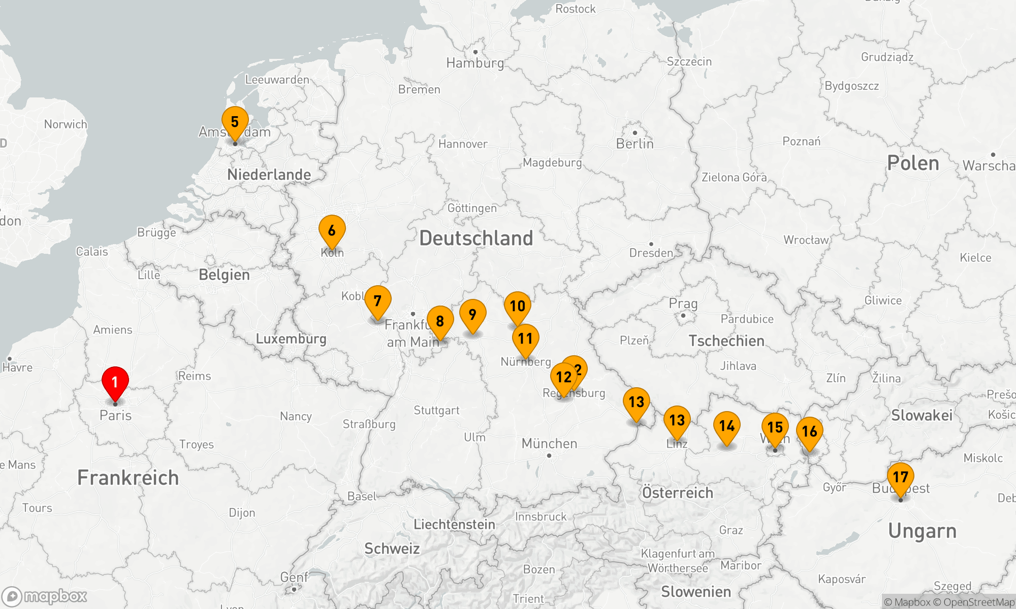 Route 17 Nächte - Weihnachtsmärkte in Europa & Paris