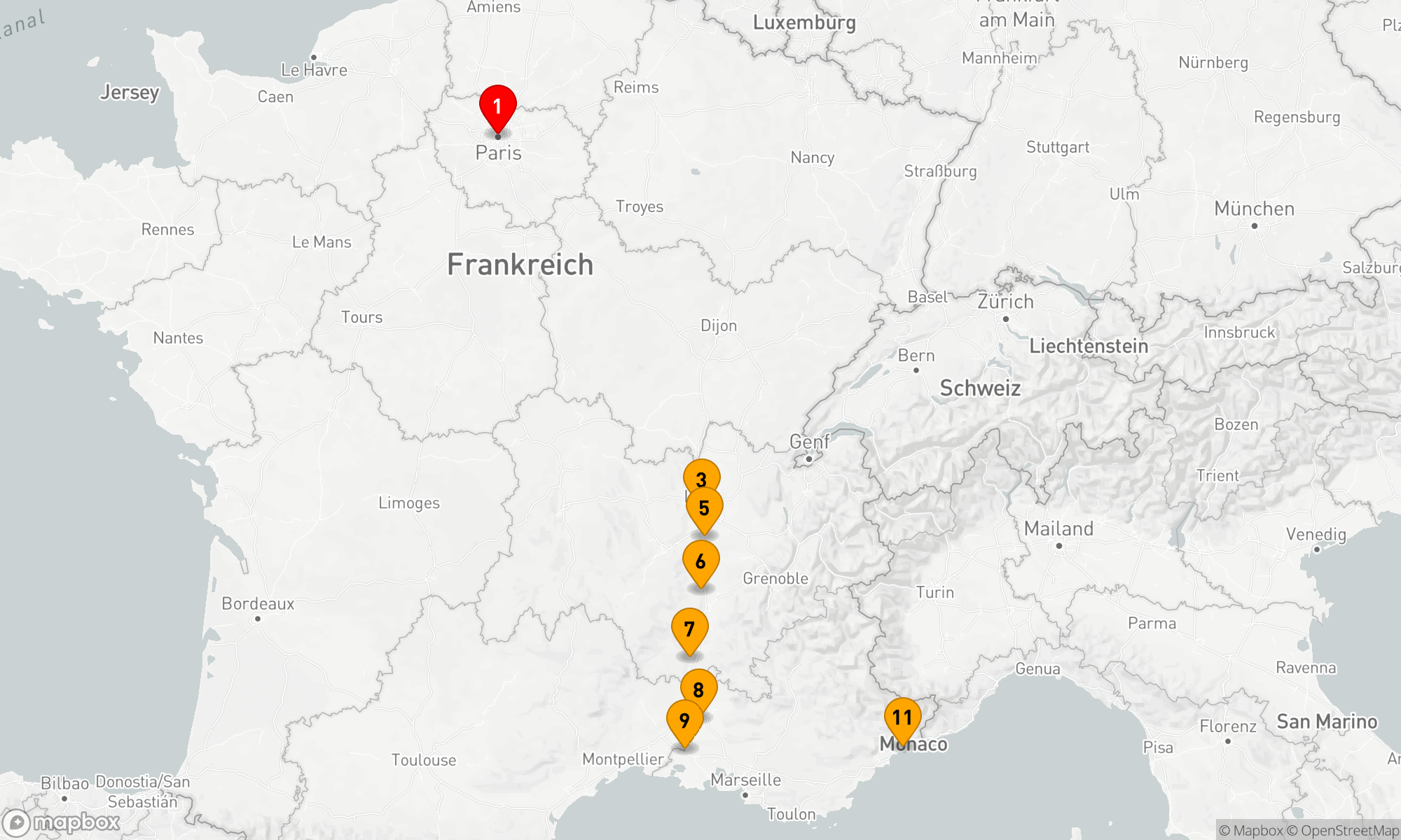Route 12 Nächte - Paris - Nizza & Sensationen aus Lyon und der Provence