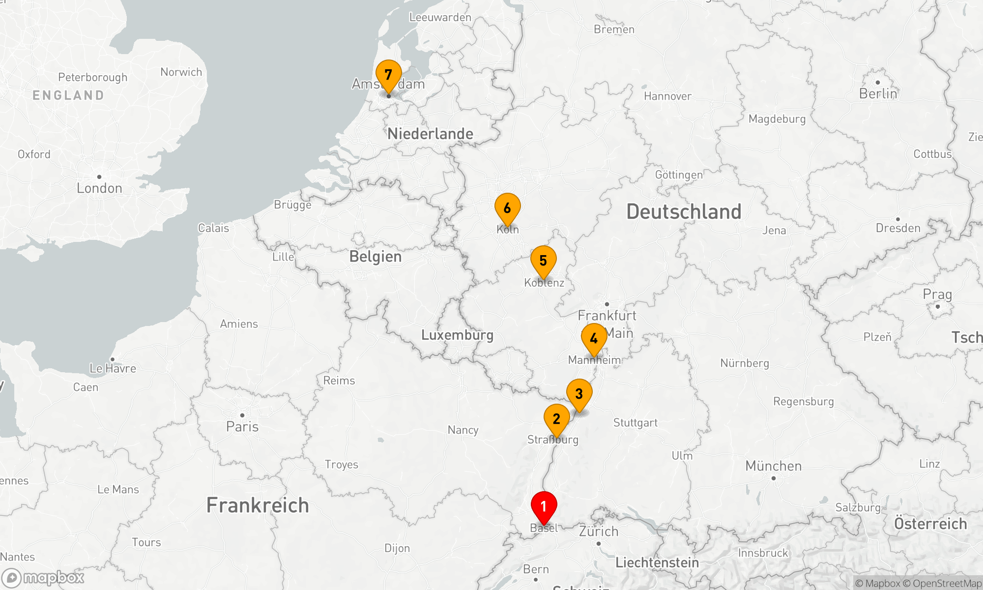 Route 7 Nächte - Rhein Highlights