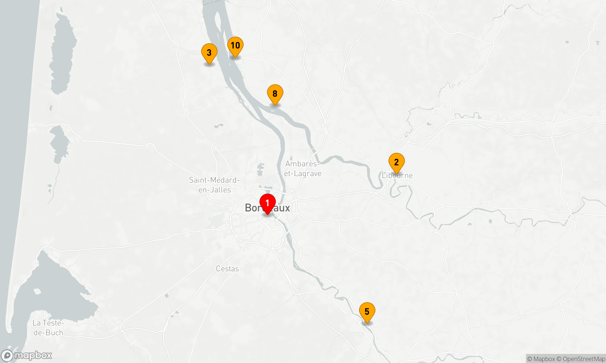 Route 10 Nächte - Schönes Bordeaux