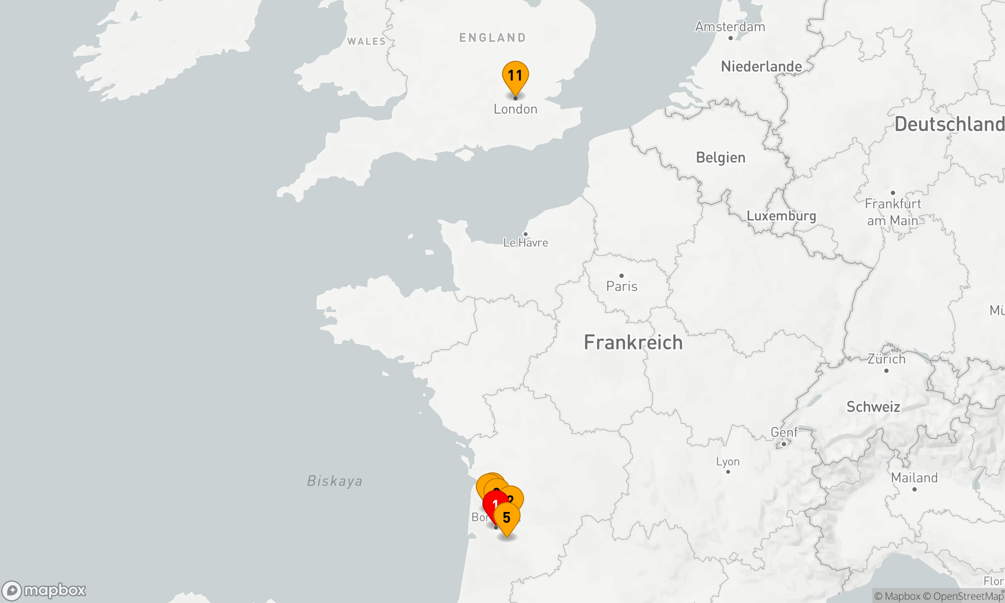 Route 13 Nächte - Schönes Bordeaux mit London